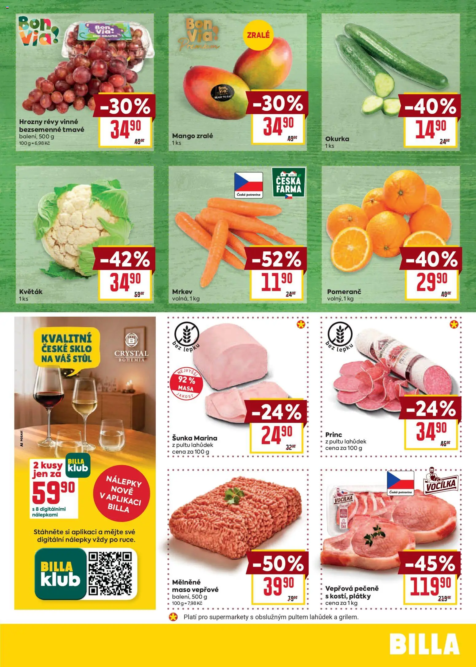 Billa leták od 21.10.2026 | Strana: 3 | Produkty: Šunka, Květák, Nálepky, Okurka
