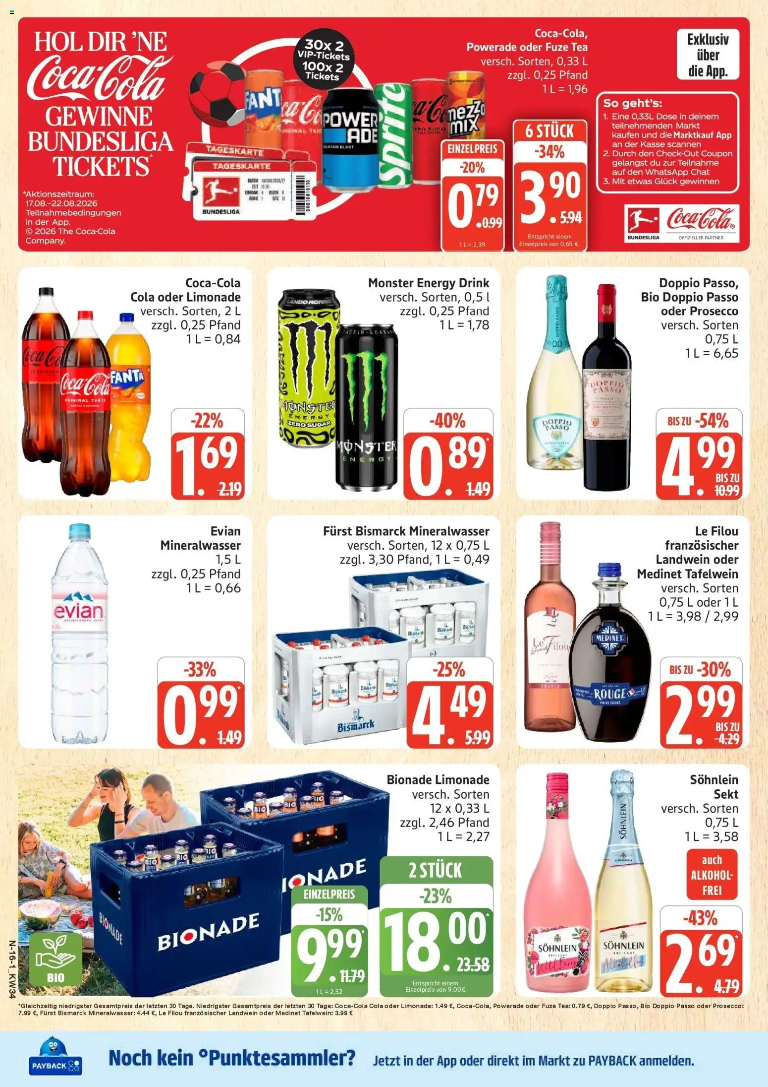 Marktkauf Prospekt Cuxhaven (ab 17.08.2026) » Angebote online | Seite: 16 | Produkte: Energy, Rouge, Monster, Doppio Passo