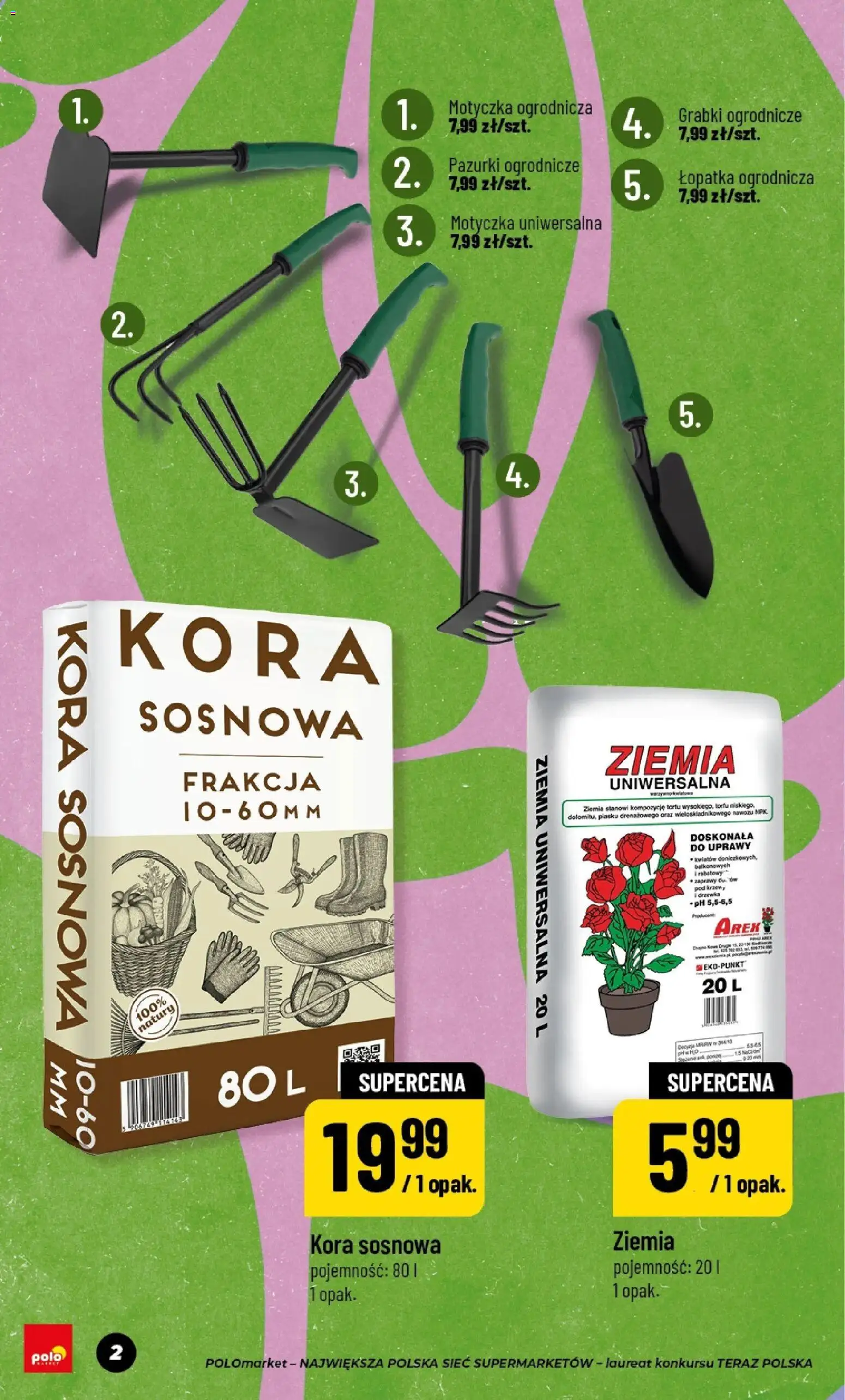 POLOmarket gazetka - Piknik & grill od 17.04.2026 | Strona: 2 | Produkty: Ziemia uniwersalna, Ziemia, Sok