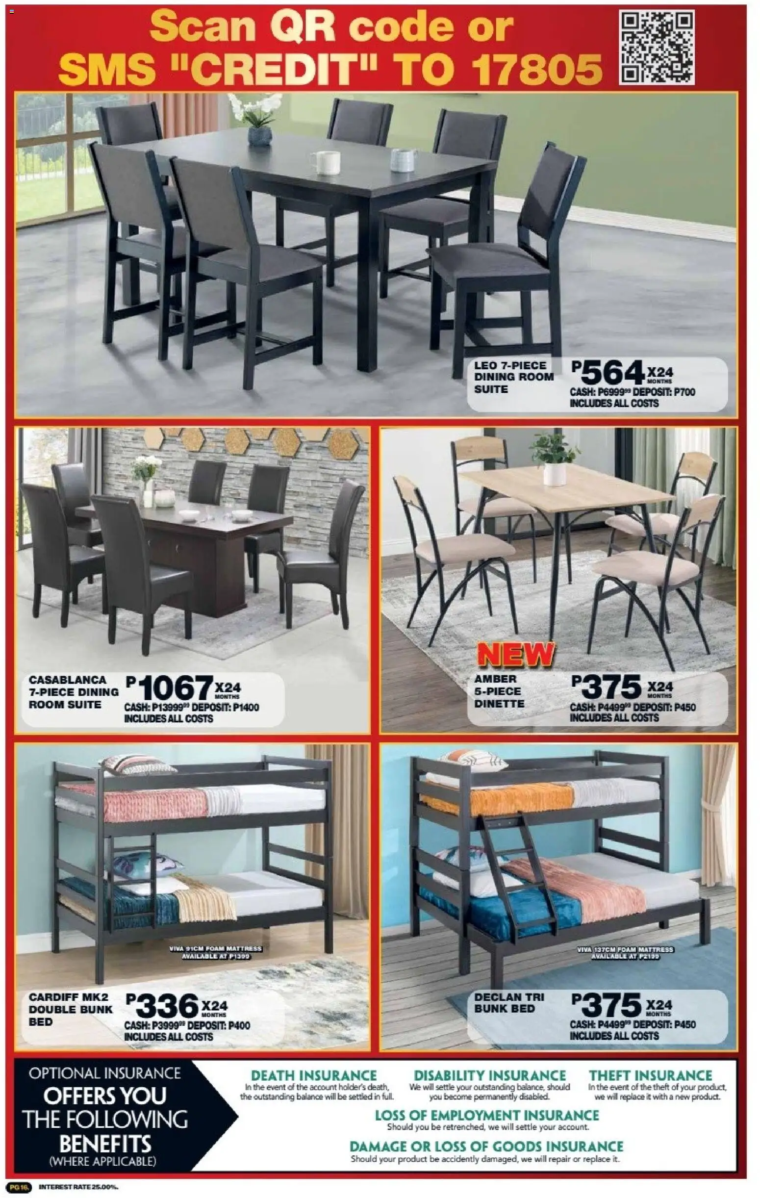 New Lewis Stores catalogue – valid from 05/10/2026 | Page: 16 | Products: Bed, Dining room suite, Double bunk, Foam