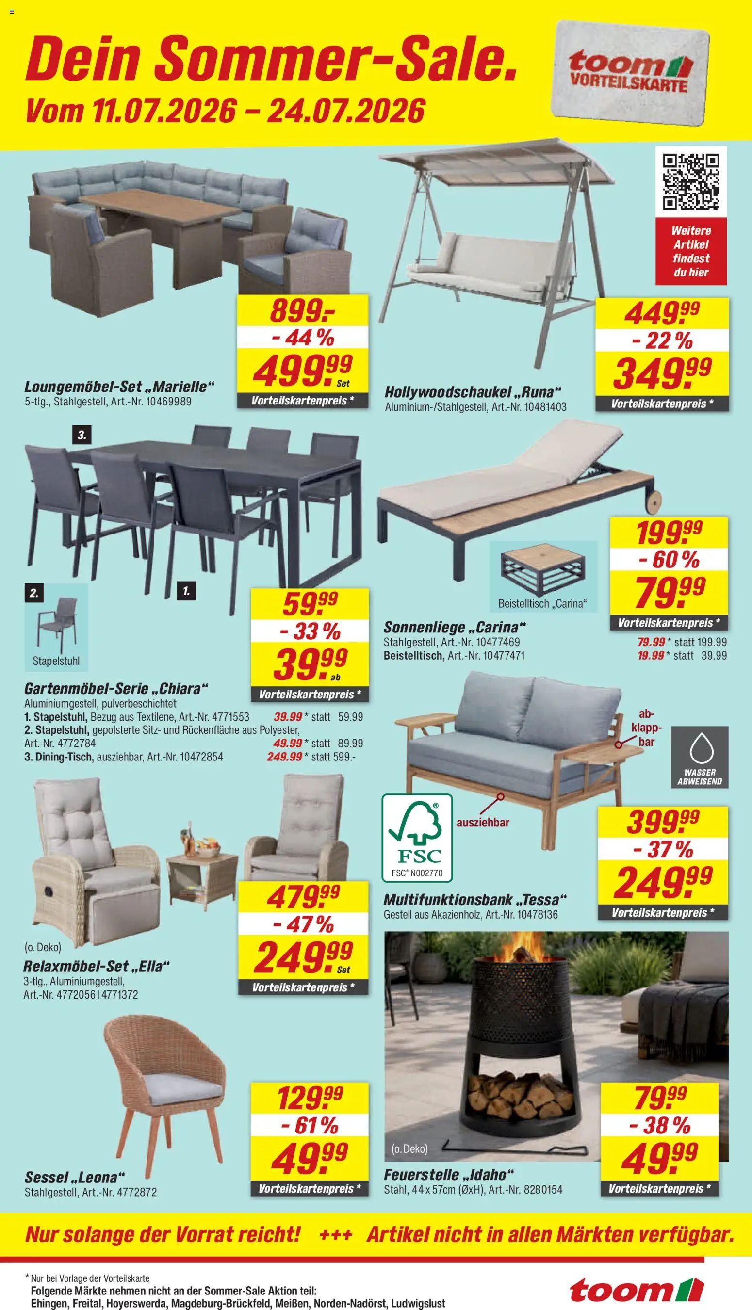 Toom Baumarkt Prospekt – gültig ab 11.07.2026 | Seite: 5 | Produkte: Beistelltisch, Sessel, Wasser