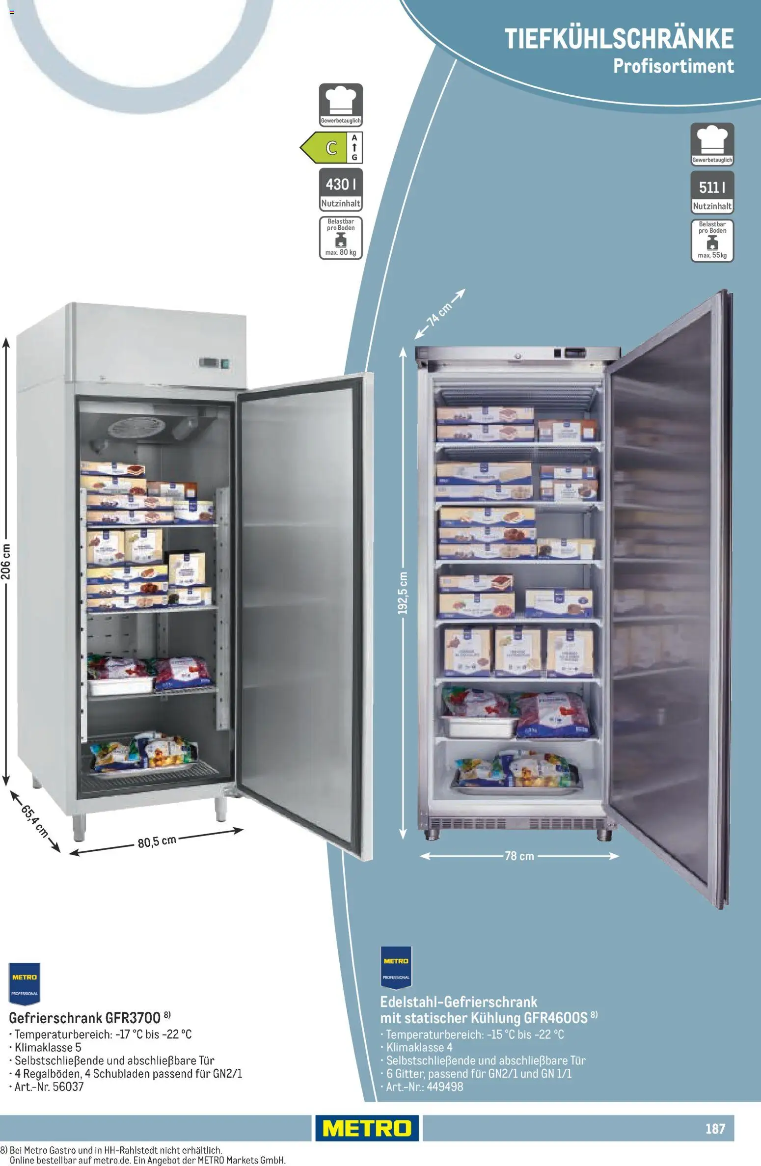 Metro Non Food Sortiment – gültig ab 15.06.2026 | Seite: 187 | Produkte: Gefrierschrank, Tür