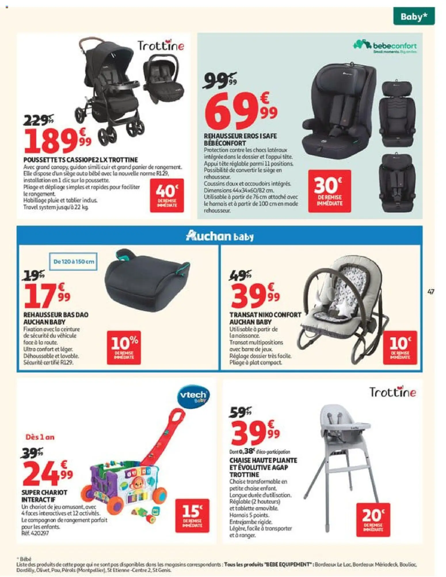 {H1} | Page: 49 | Produits: Ceinture, Tablette, Transat, Rehausseur