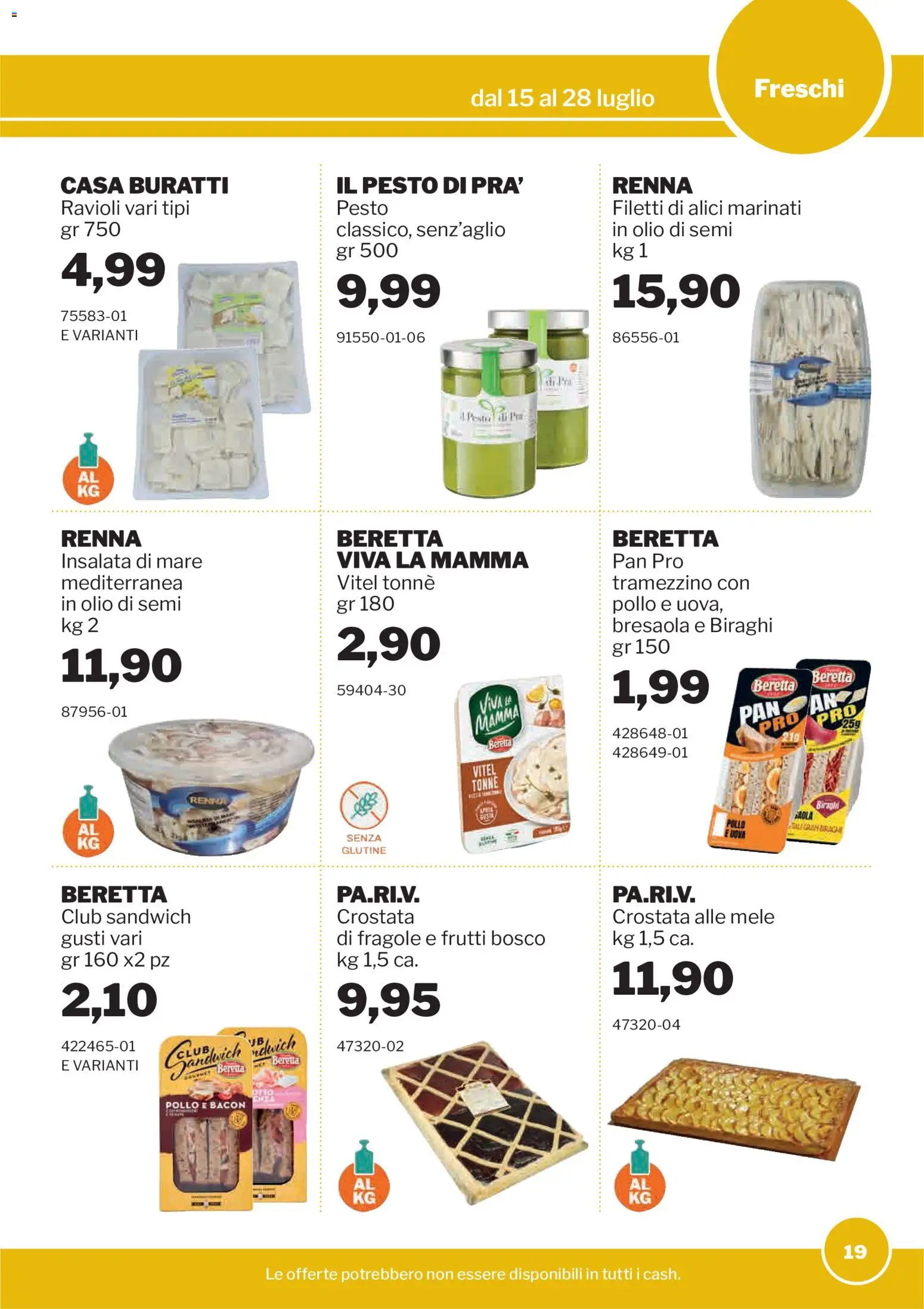 Volantino Sogegross del 15/07/2026 | Pagina: 19 | Prodotti: Uova, Fragole, Pesto, Alici