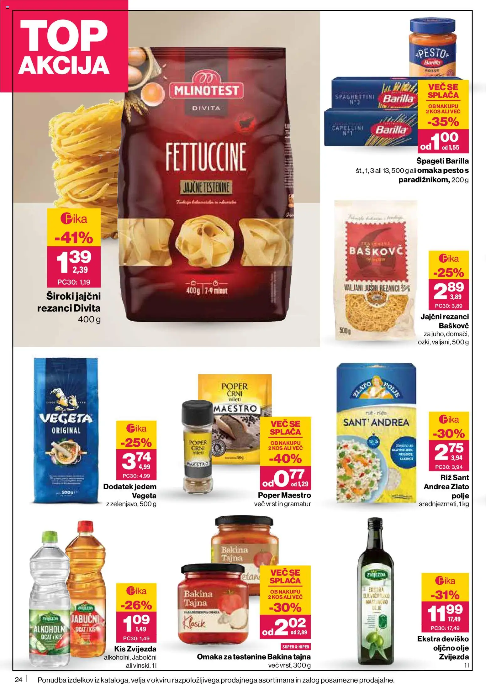 Novi Mercator katalog ponudbe – veljaven od 18.06.2026 | Stran: 24 | Izdelki: Kos, Kis, Riz, Poper