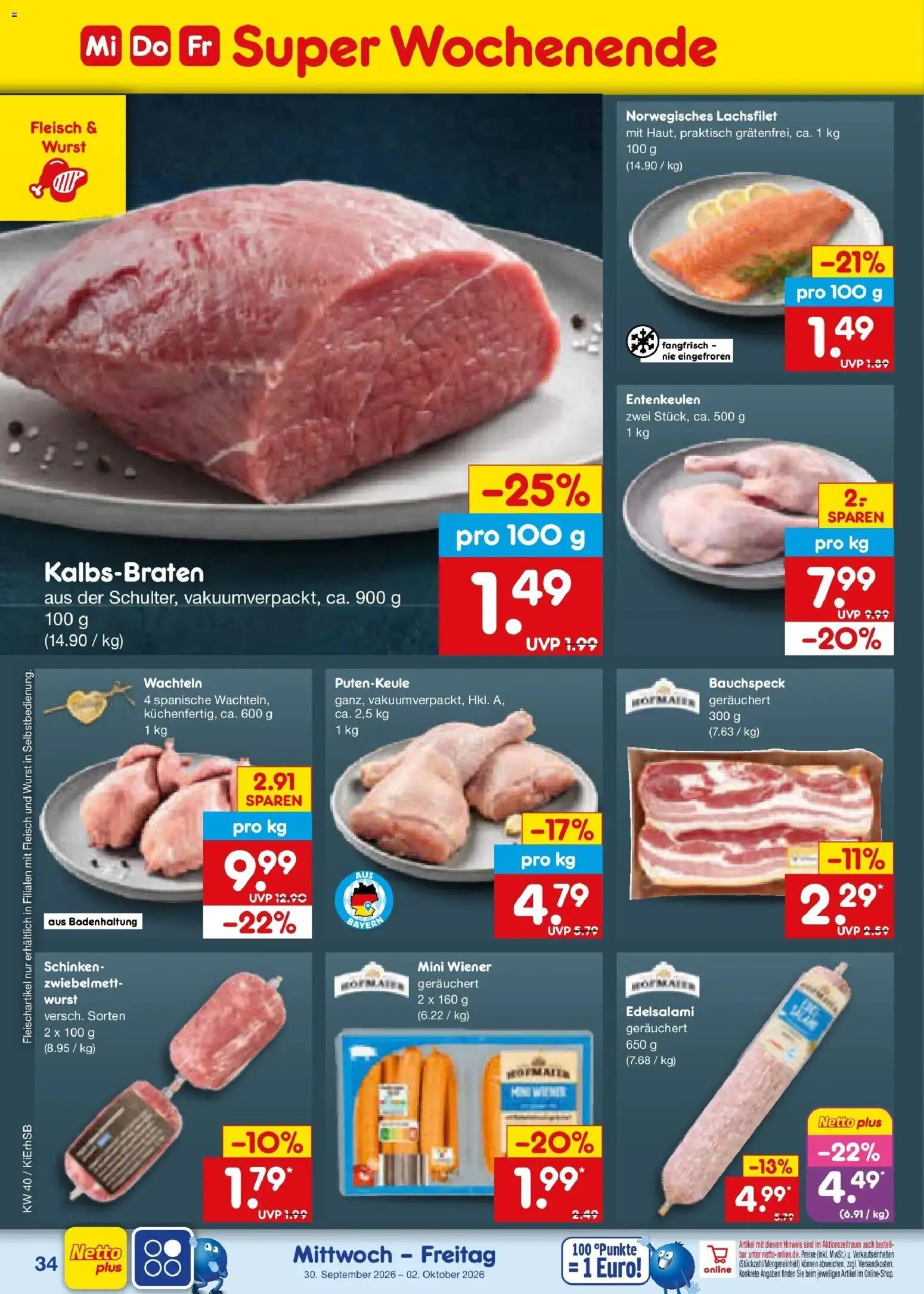 Netto Marken-Discount Prospekt Bad Friedrichshall – gültig ab 28.09.2026 | Seite: 52 | Produkte: Wurst, Schinken, Fleisch