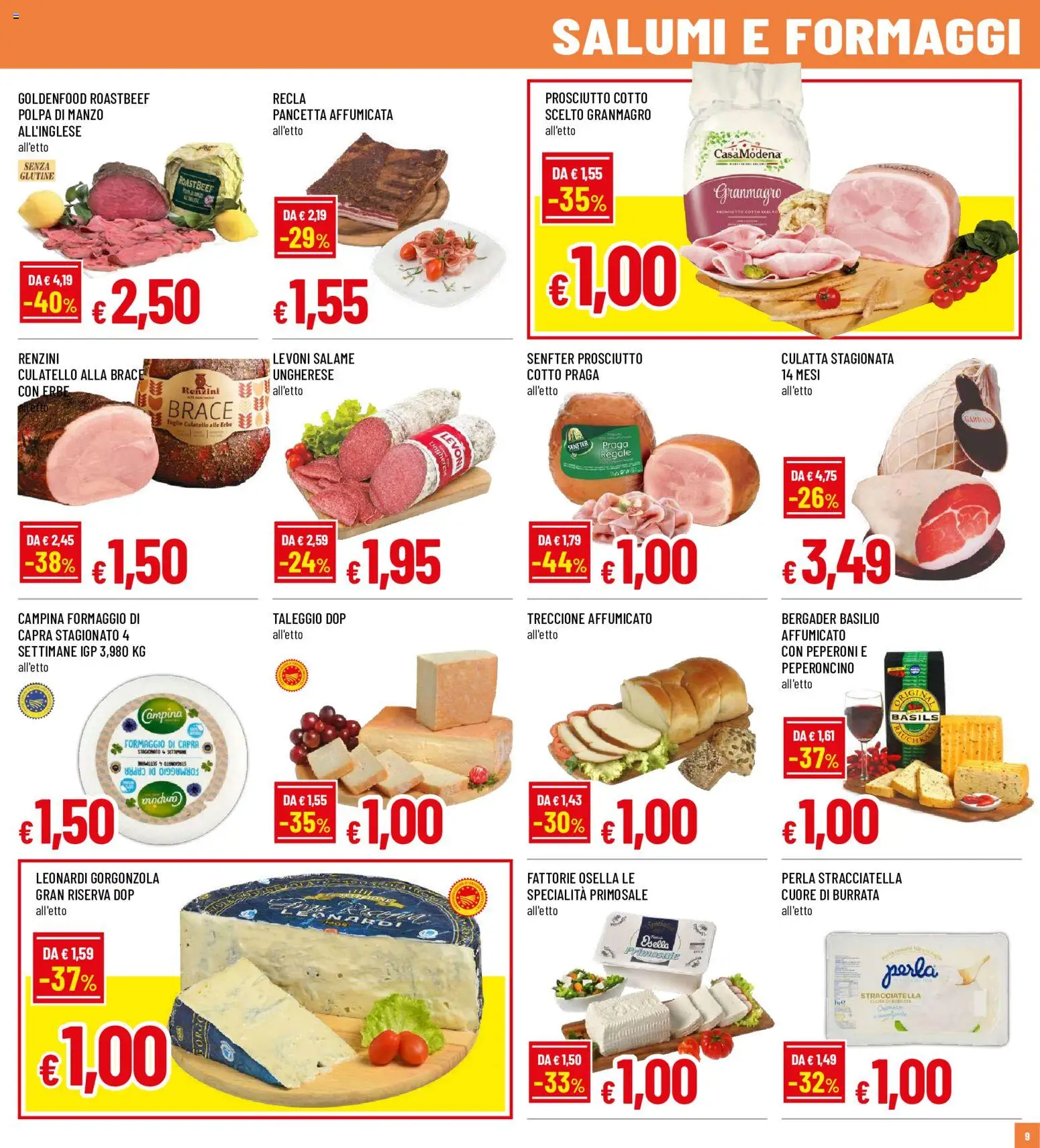 Volantino Galassia del 16/07/2026 | Pagina: 9 | Prodotti: Peperoni, Manzo, Pancetta, Formaggio