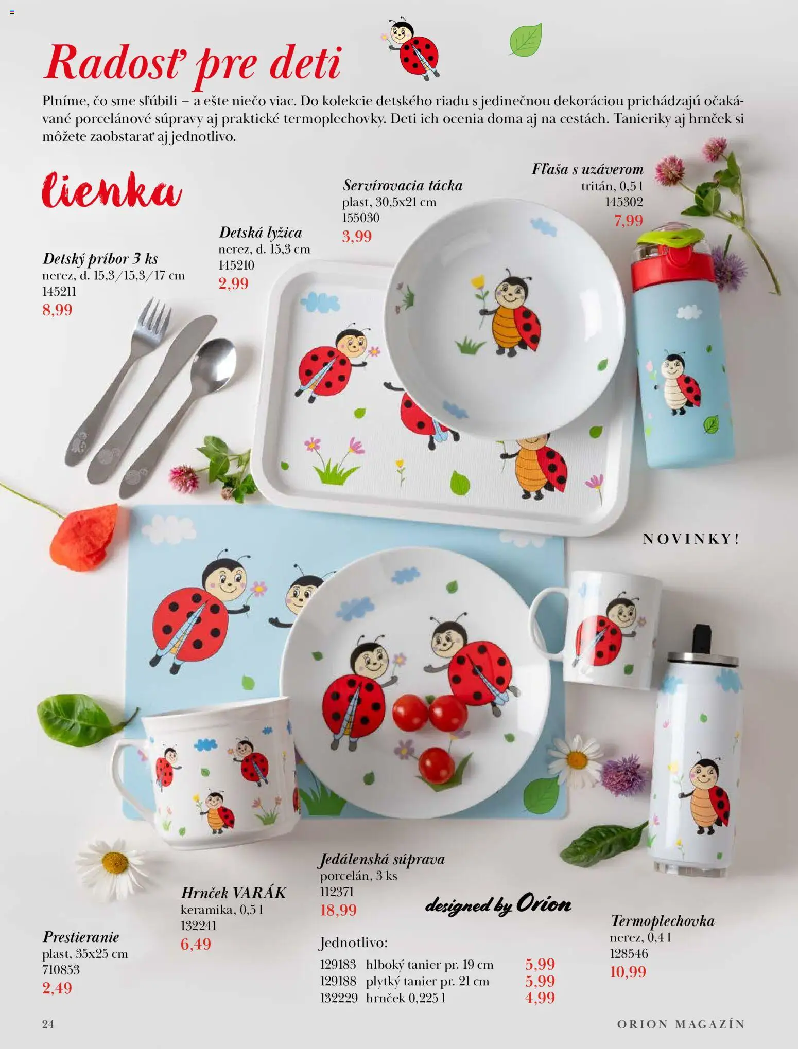 Nové Orion akcie – leták je platný od 22.09.2026 | Strana: 24 | Produkty: Detský príbor