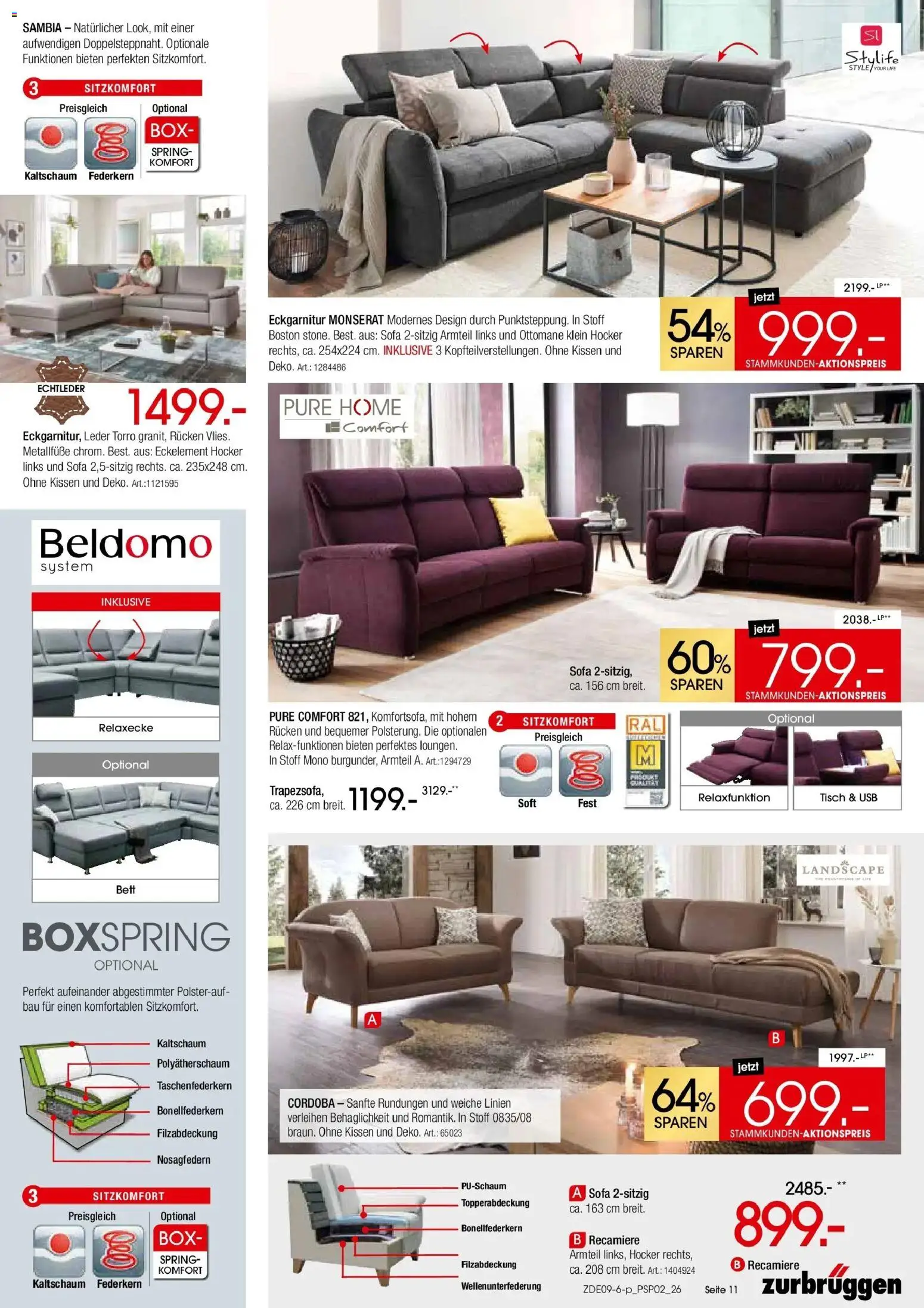 Zurbrüggen - Zurbrüggen: Polstermöbel Spezial (ab 19.09.2026) zum Blättern | Seite: 11 | Produkte: USB, Sofa, Tisch, Box