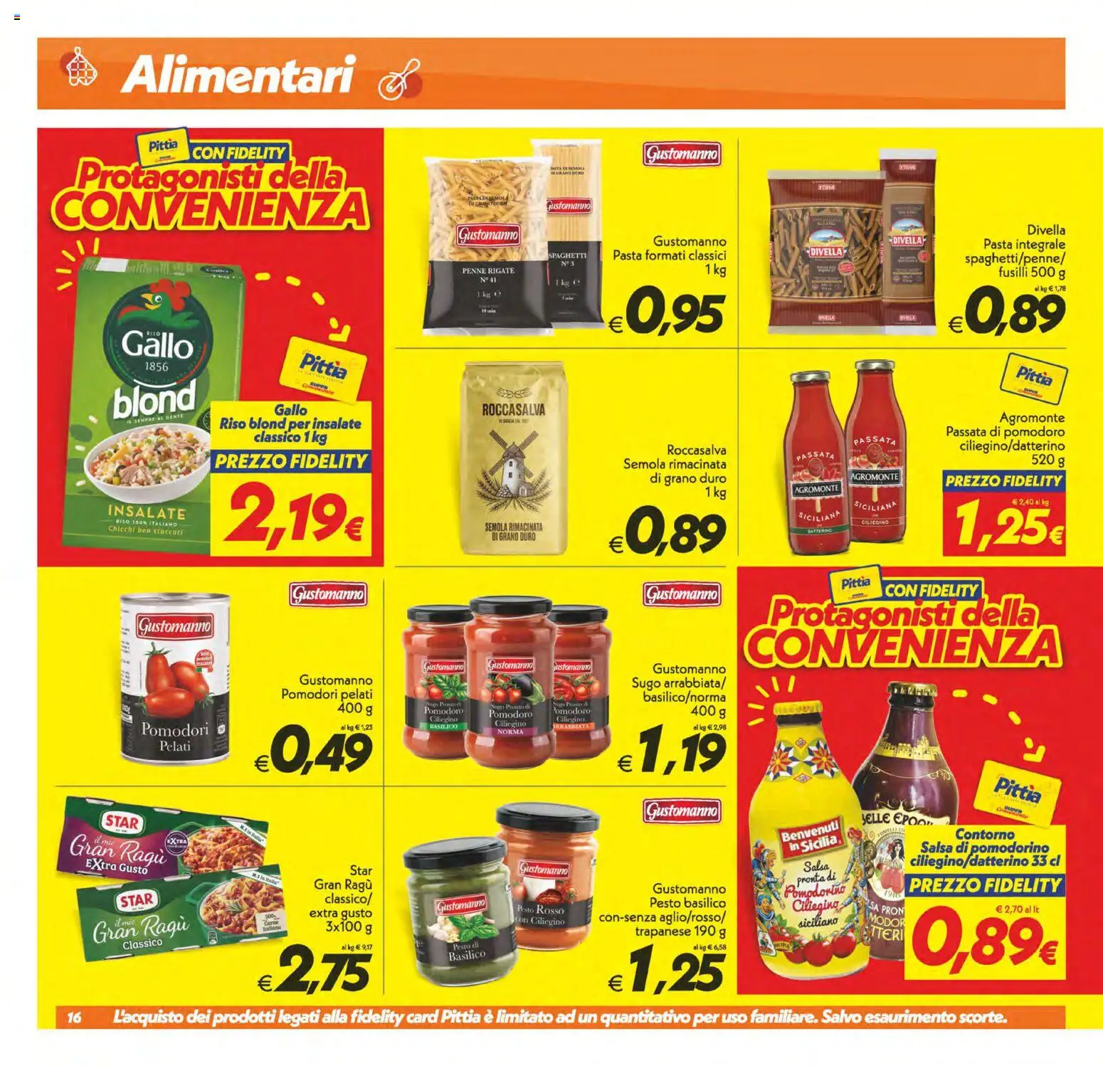 Volantino SuperConveniente del 19.05.2026 | Pagina: 16 | Prodotti: Riso, Salsa, Pasta, Sugo