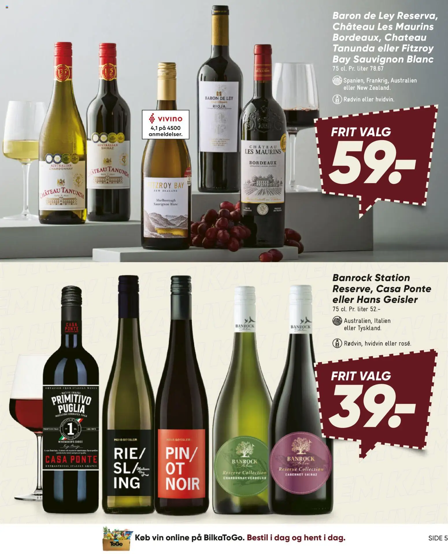 Bilka tilbudsavis – gyldig fra 30/10/2026 | Side: 5 | Produkter: Vin, Hvidvin, Rødvin