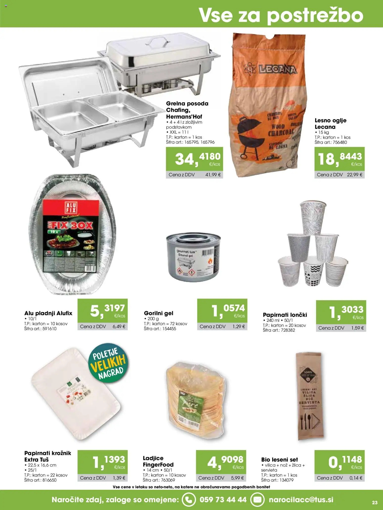 Novi Tuš katalog ponudbe – veljaven od 15.08.2026 | Stran: 23 | Izdelki: Žlica, Vilica, Nož, Kos