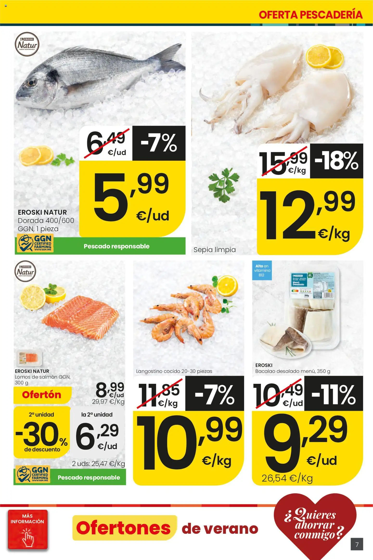 Eroski Ofertones de verano Center │ válido desde el 11.06.2026 | Página: 7 | Productos: Pescado, Langostino