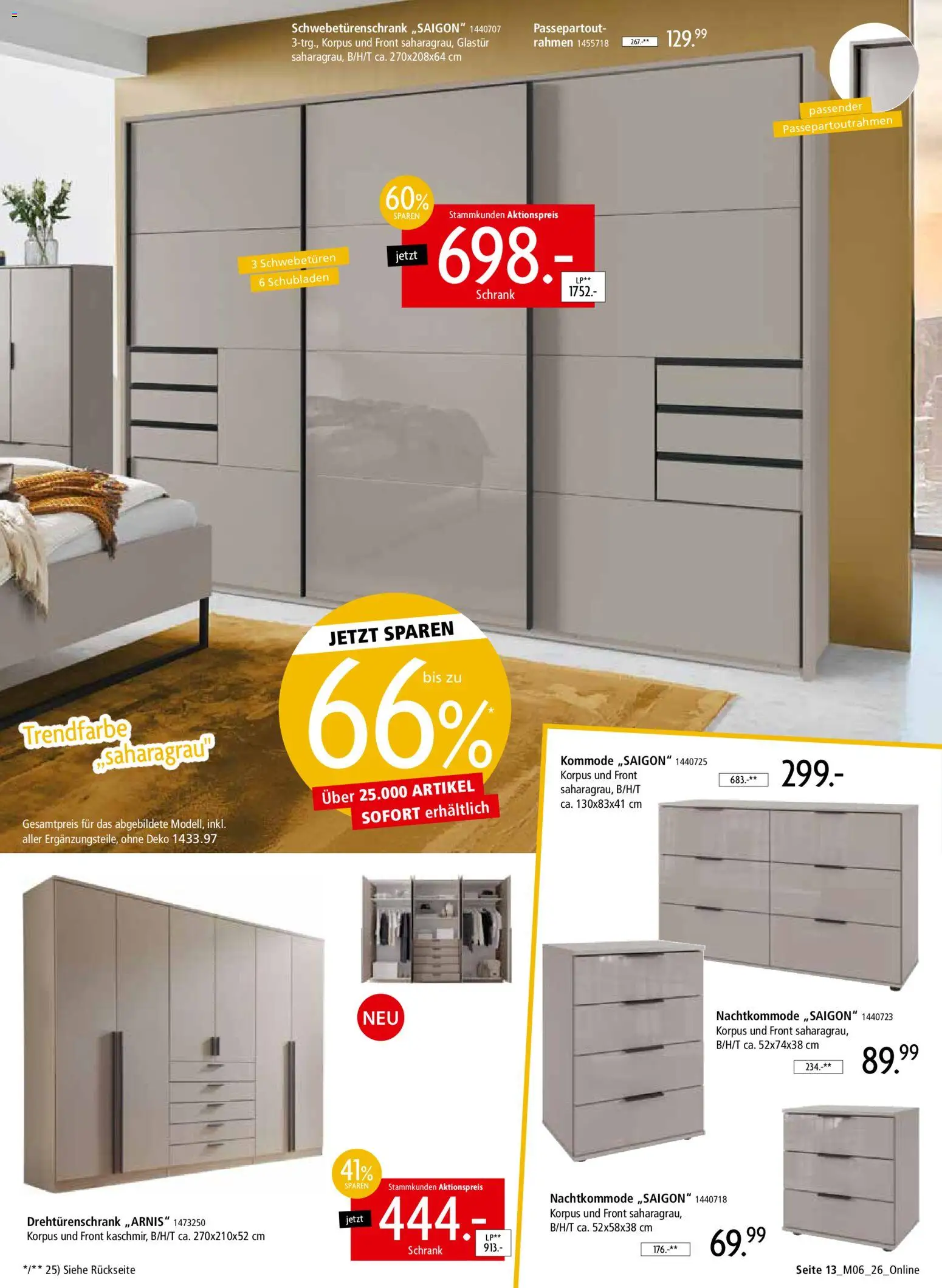 Zurbrüggen Z2-unschlagbar günstig – gültig ab 01.05.2026 | Seite: 13 | Produkte: Kommode, Schwebetürenschrank, Drehtürenschrank, Schrank