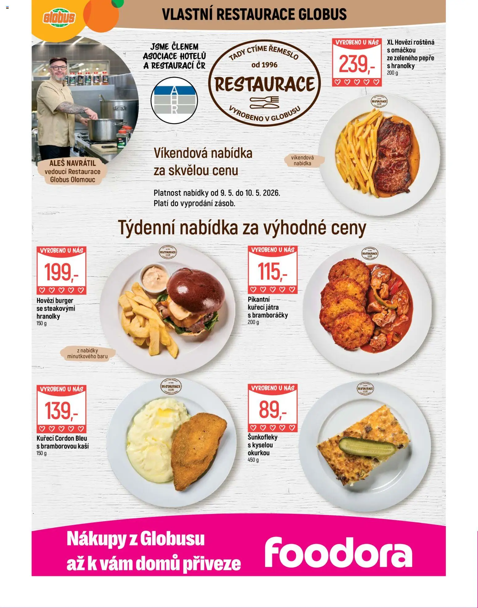 Globus leták - Olomouc od 06.05.2026 | Strana: 7 | Produkty: Burger, Globus, Hovězí burger, Kuřecí Játra