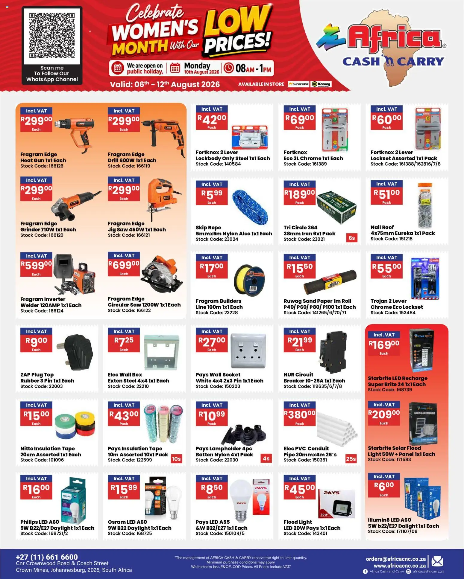 New Africa Cash & Carry catalogue – valid from 06/08/2026 | Page: 39 | Products: Drill, Socket, Stock, Paper