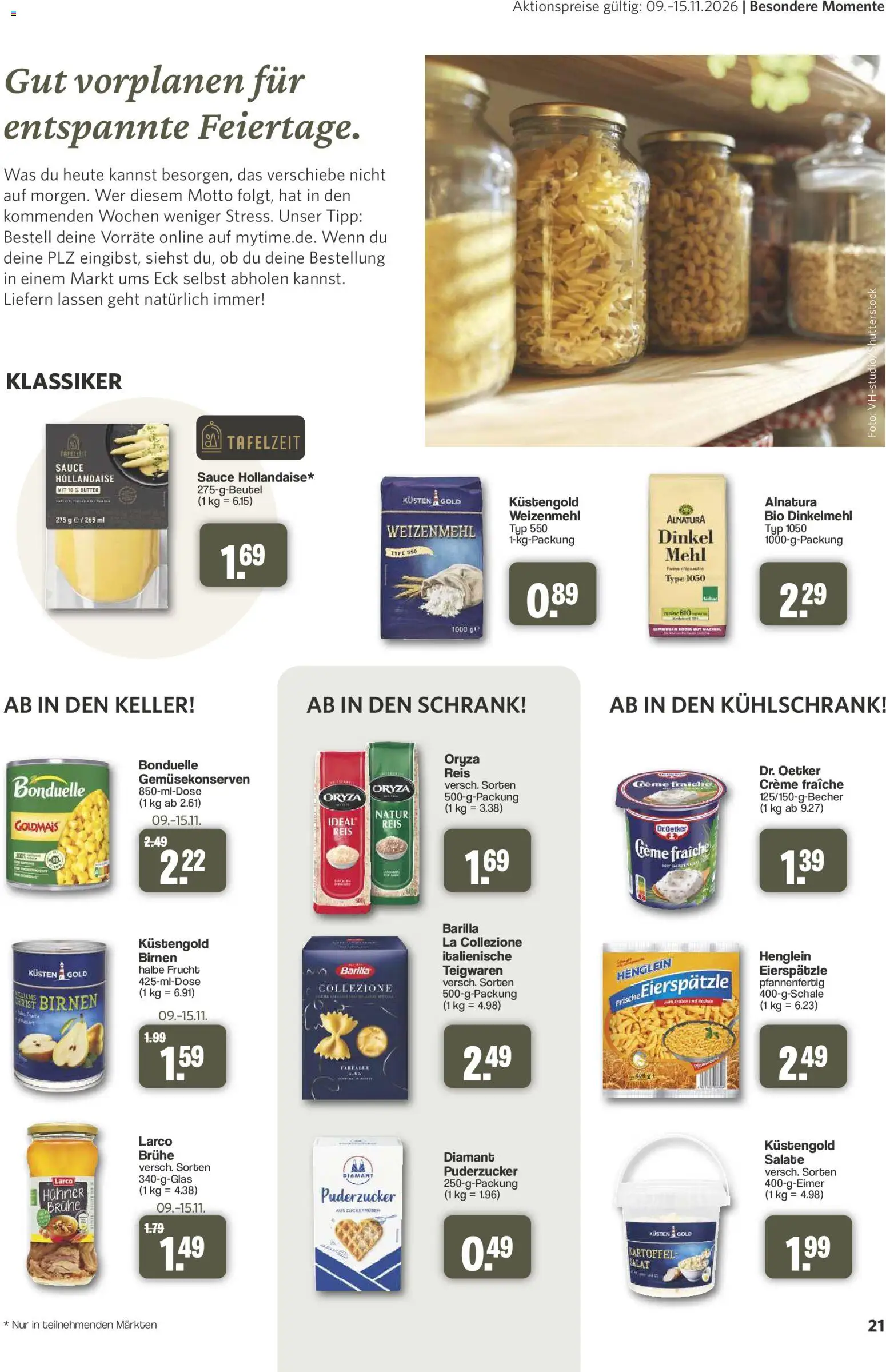 Famila Nordwest myTime November 2026 – gültig ab 26.10.2026 | Seite: 21 | Produkte: Kühlschrank, Brühe, Reis, Salat