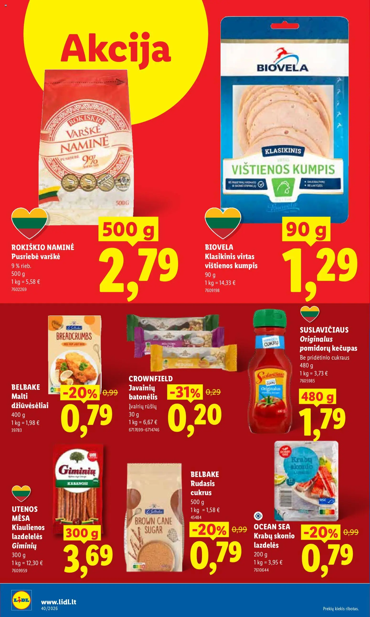 LIDL akcijos nuo 2026.09.28 | Puslapis: 40 | Prekių: Vištienos, Kumpis, Džiūvėsėliai, Vištienos kumpis