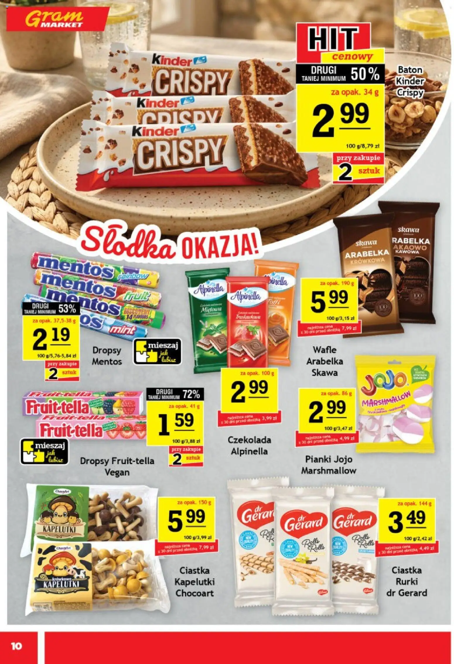 Gram Market gazetka od 08.07.2026 | Strona: 10 | Produkty: Wafle, Baton, Pianki, Ciastka