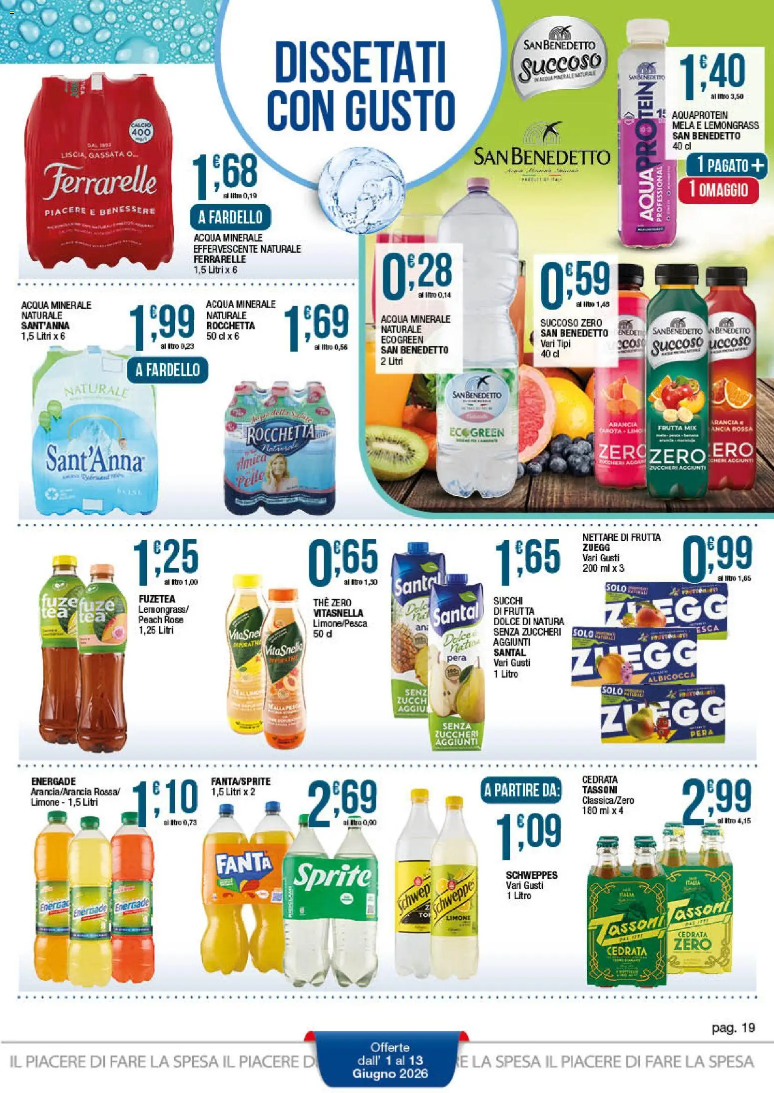 Volantino Sidis del 01.06.2026 | Pagina: 19 | Prodotti: Frutta, Limone, Acqua minerale, Cedrata