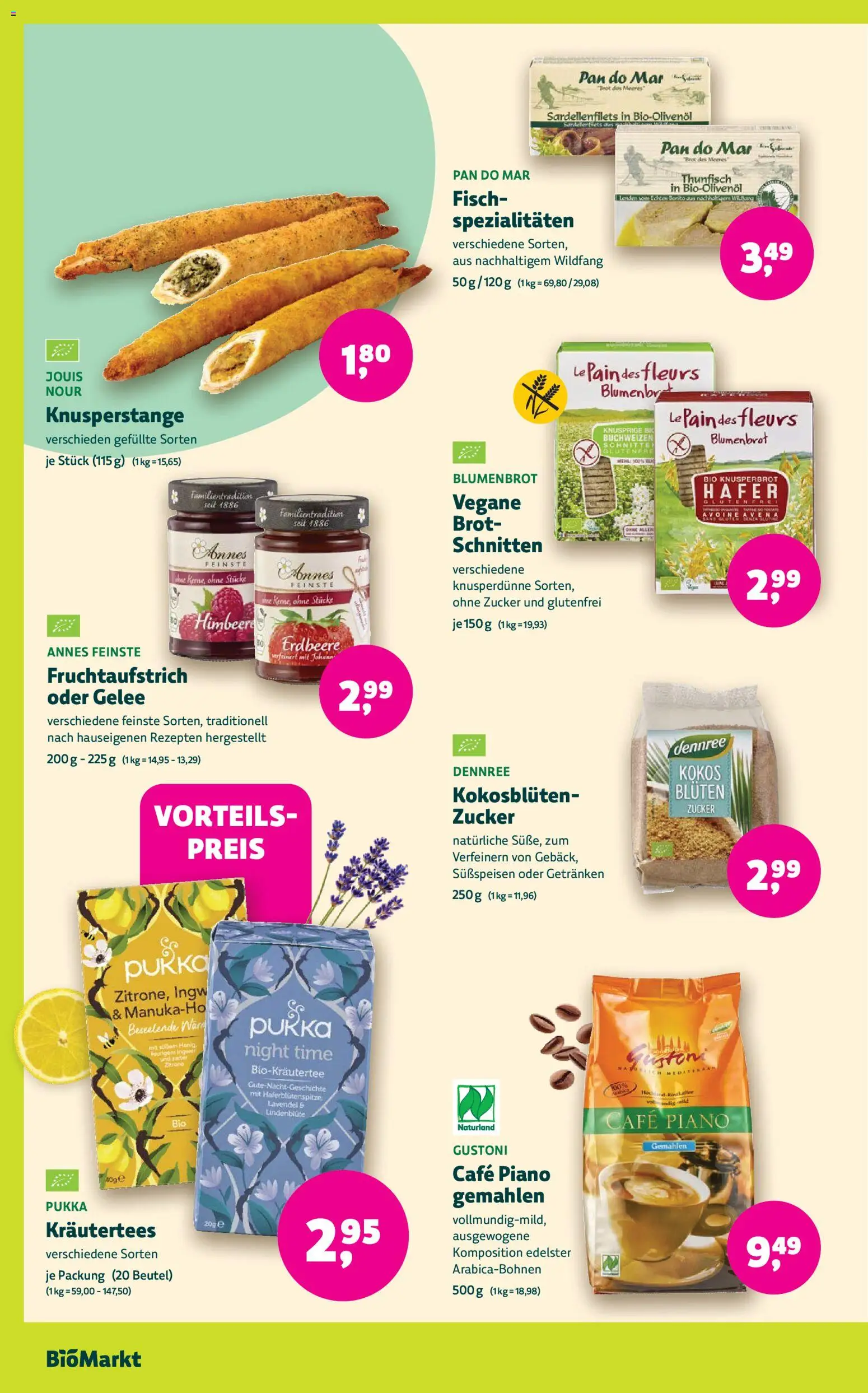 BioMarkt Prospekt – gültig ab 13.08.2026 | Seite: 8 | Produkte: Fisch, Zucker, Brot, Lavendel