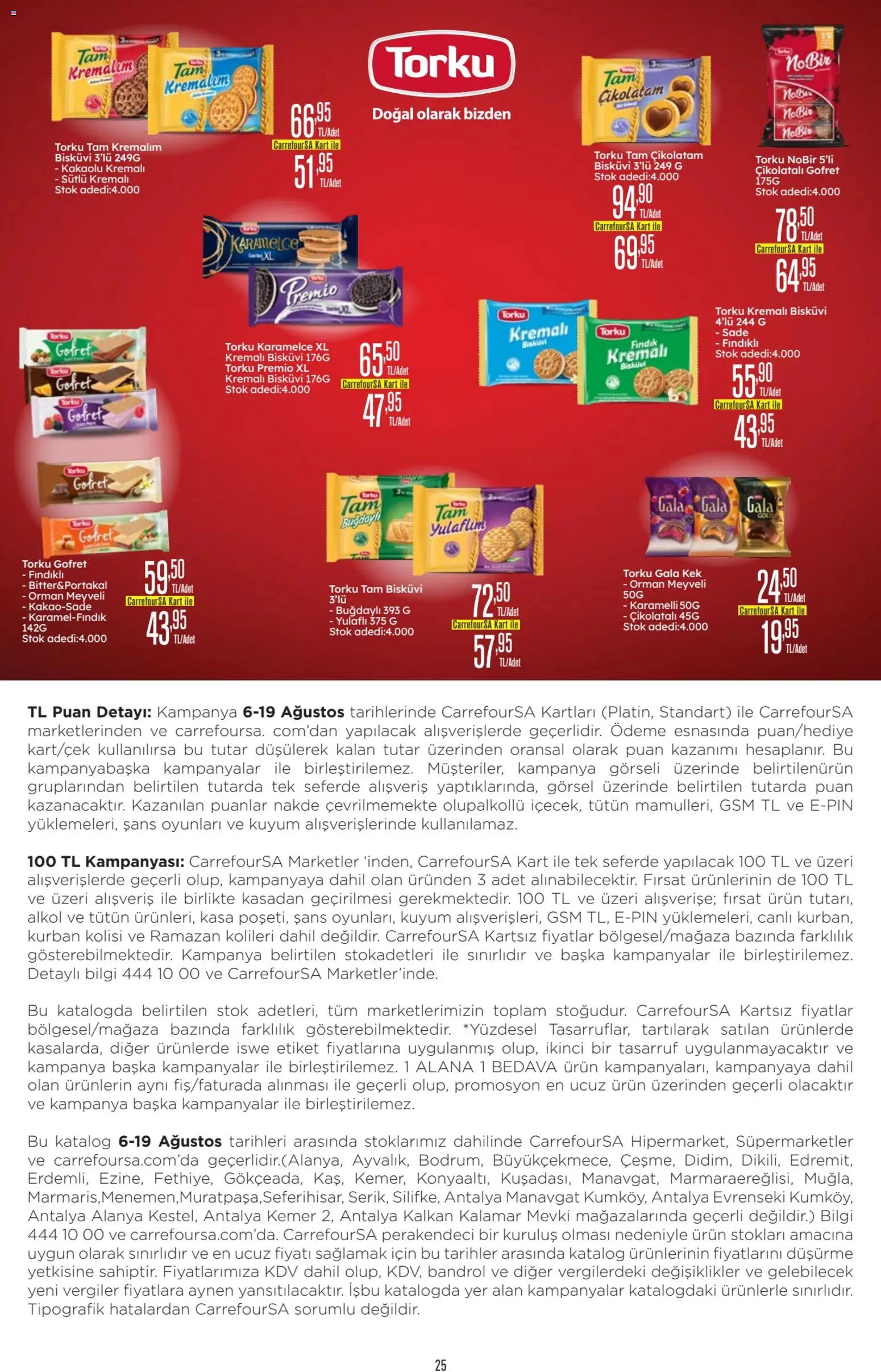 CarrefourSA Katalog - 06 Ağustos 2026 tarihinden itibaren geçerlidir | Sayfa: 25 | Ürünler: Kalkan, Gofret, Kemer, Kasa