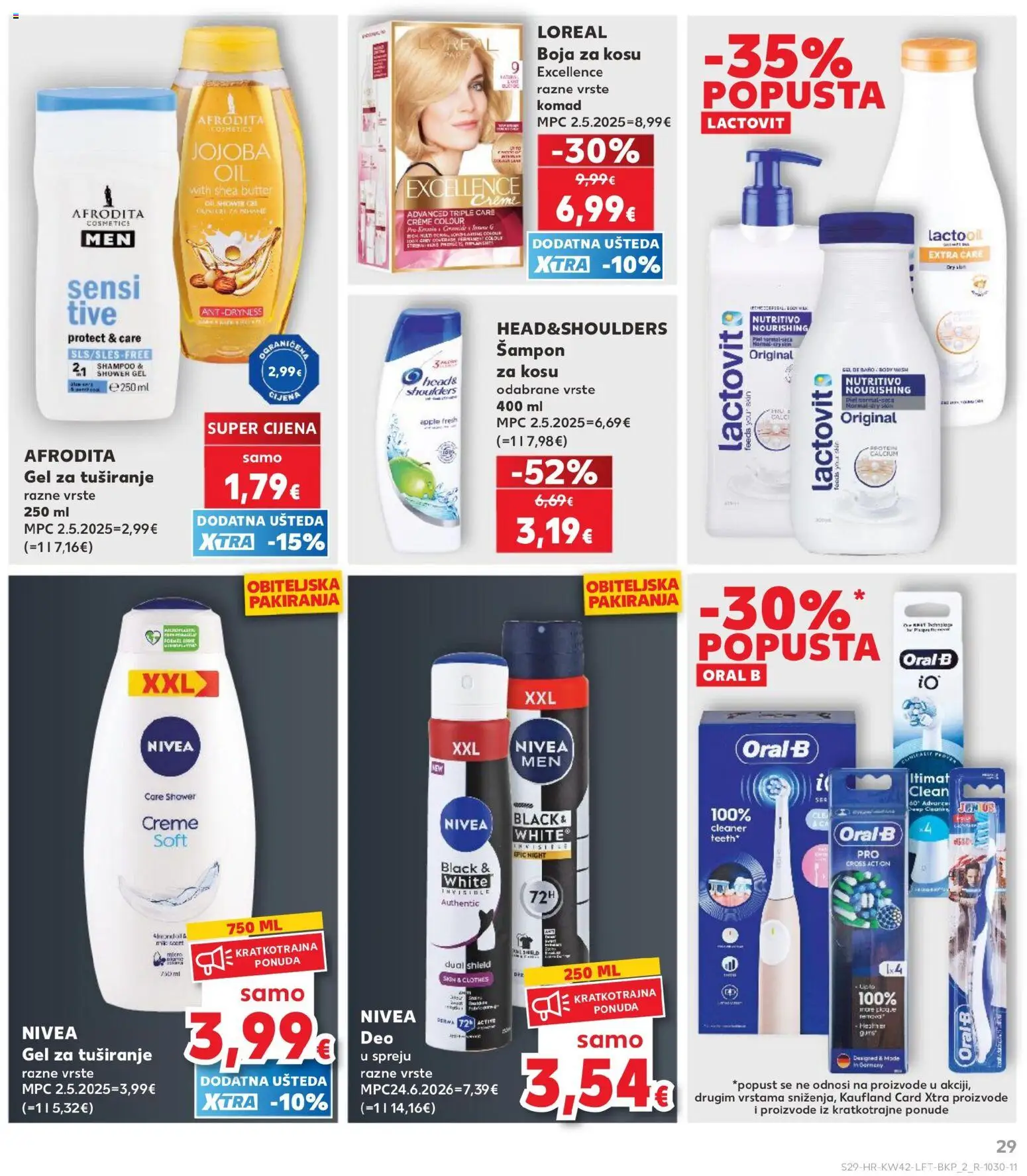 Kaufland katalog | vrijedi od 14.10.2026 | Stranica: 29 | Proizvodi: Šampon, Boja za kosu, Gel za tuširanje, Nivea