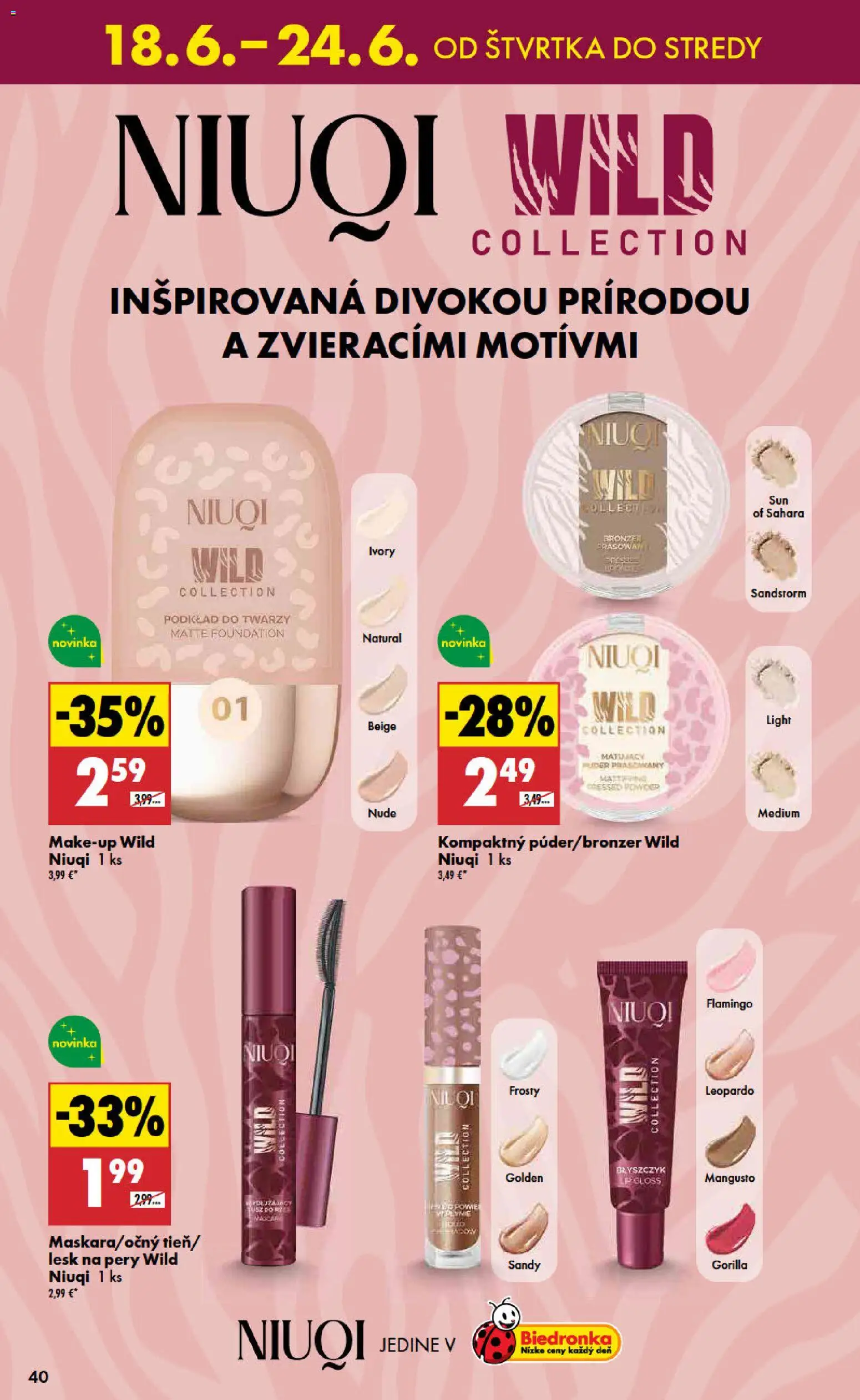 Nové Biedronka akcie – leták je platný od 18.06.2026 | Strana: 40 | Produkty: Lesk na pery