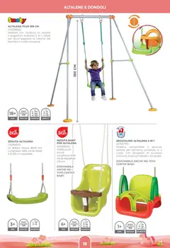 Anteprima del volantino Toys Center volantino Aria Aperta  valido a partire dal 02.04.2026 | Pagina: 15 | Prodotti: Braccioli, Altalena, Seggiolino