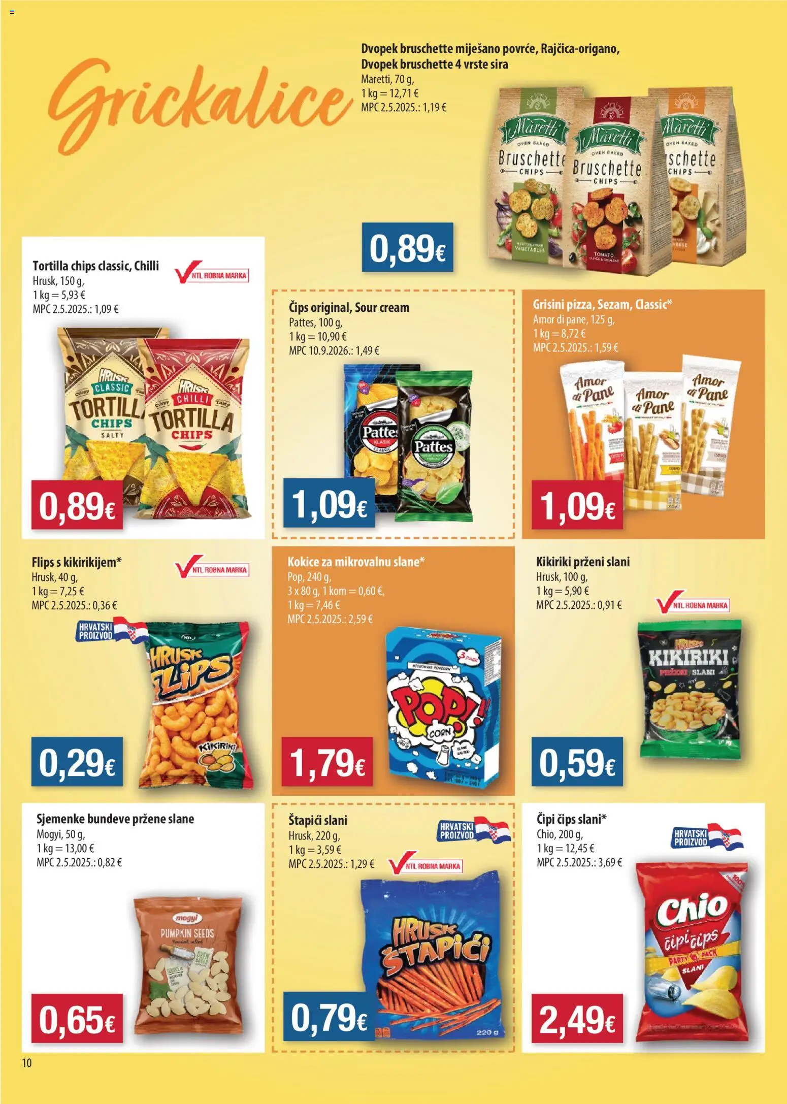 NTL katalog | vrijedi od 14.10.2026 | Stranica: 10 | Proizvodi: Flips, Tortilla chips, Kikiriki, Štapići