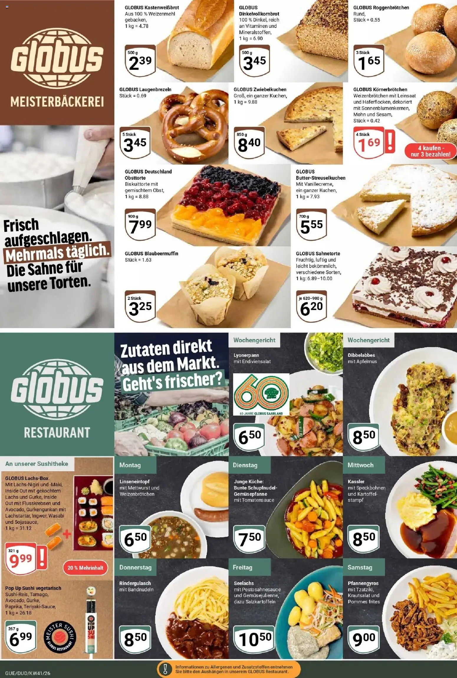 Globus Prospekt Saarbrücken-Güdingen (ab 05.10.2026) » Angebote online | Seite: 11 | Produkte: Pommes, Küche, Pommes frites, Lachs