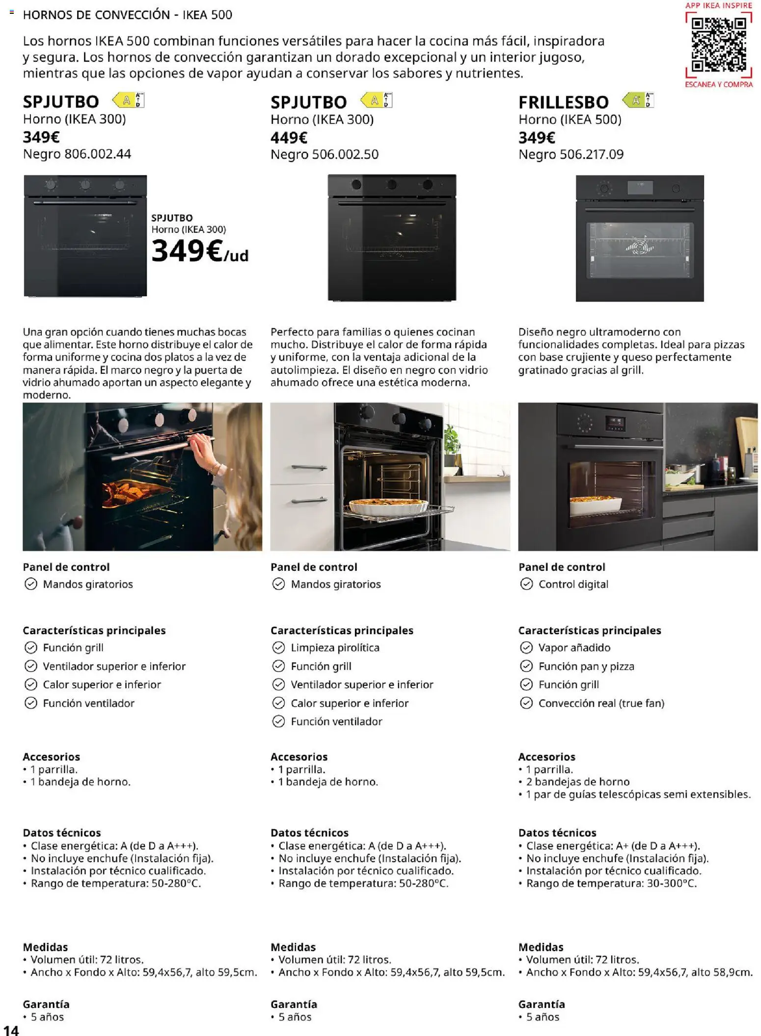 Catálogo IKEA Electrodomésticos │ válido desde el 07.05.2026 | Página: 14 | Productos: Pizza, Horno, Ventilador, Bandeja