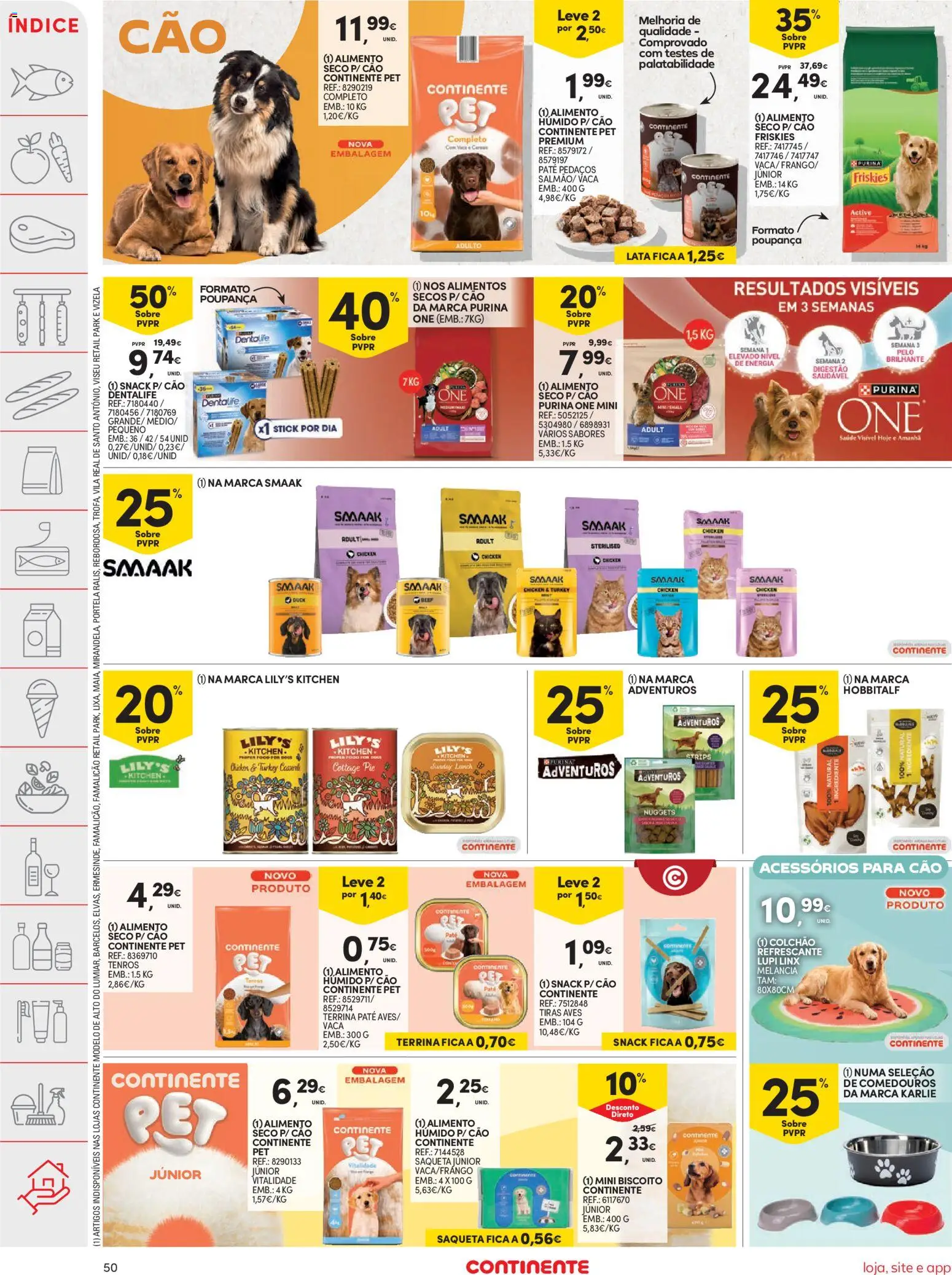 Continente folheto │ válido de 23/06/2026 | Página: 52 | Produtos: Purina one, Colchão, Melancia, Nuggets