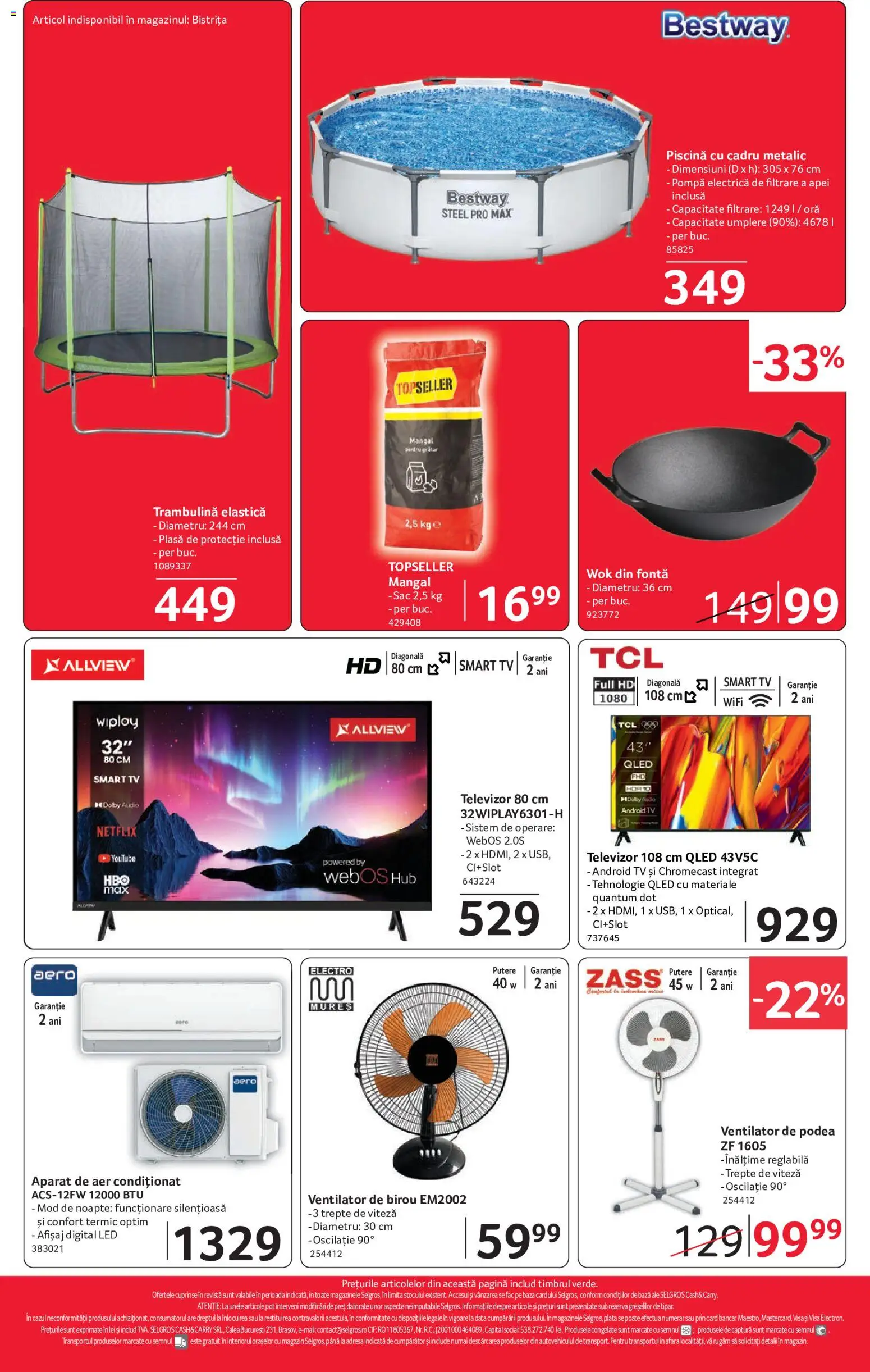 Noul catalog Selgros – valabil de la 10.07.2026 | Pagină: 16 | Produse: Televizor, Aer Condiționat, Çikolatalı gofret, Babak