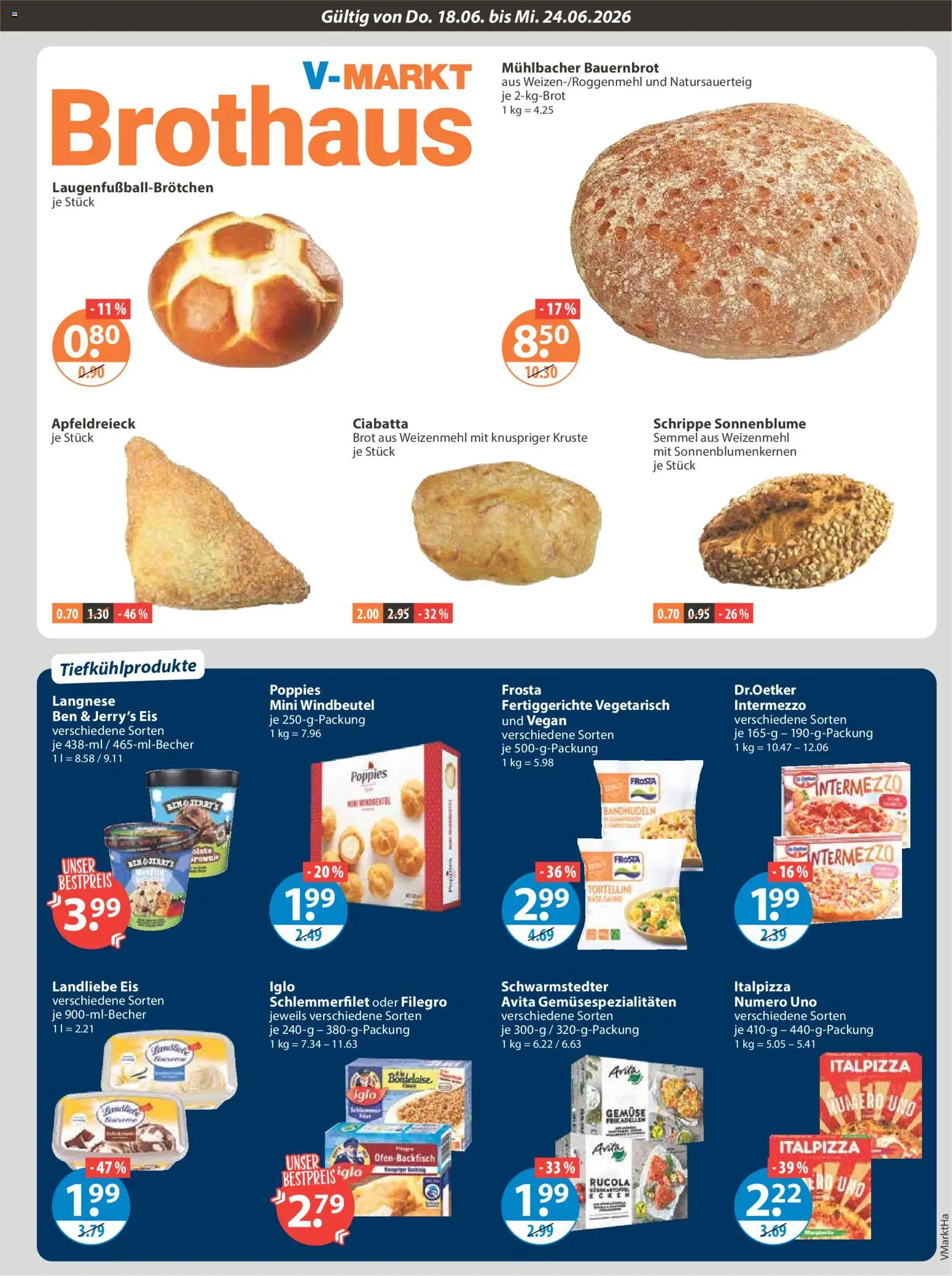 V-Markt Angebote – gültig ab 18.06.2026 | Seite: 5 | Produkte: Langnese, Iglo, Weizenmehl, Gemüse
