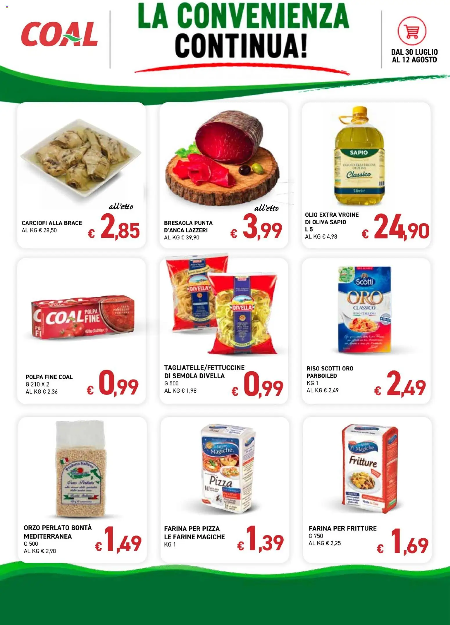 Volantino Coal del 30/07/2026 | Pagina: 4 | Prodotti: Riso, Bresaola, Farina, Carciofi