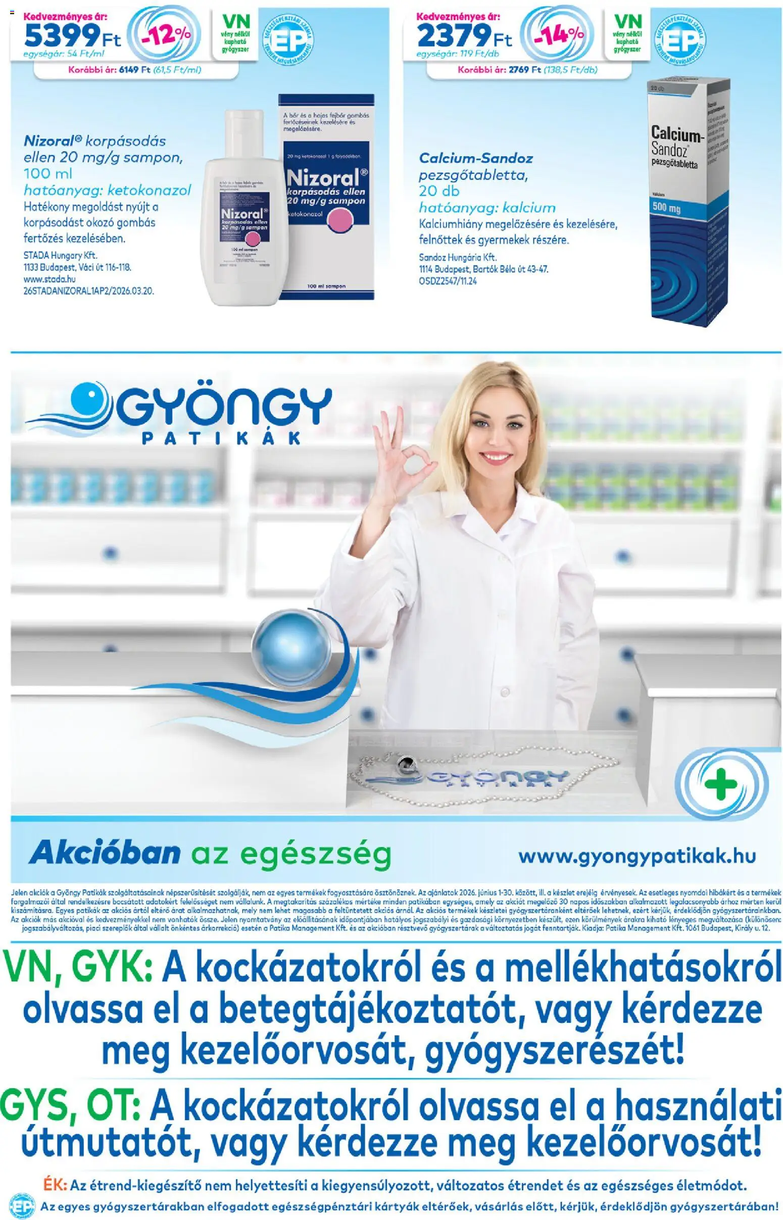 Gyöngy Patikák akciós ujság - amely érvényes a következő dátumtól: 01.06.2026 | Oldal: 20 | Termékek: Pezsgőtabletta, Sampon, Bor