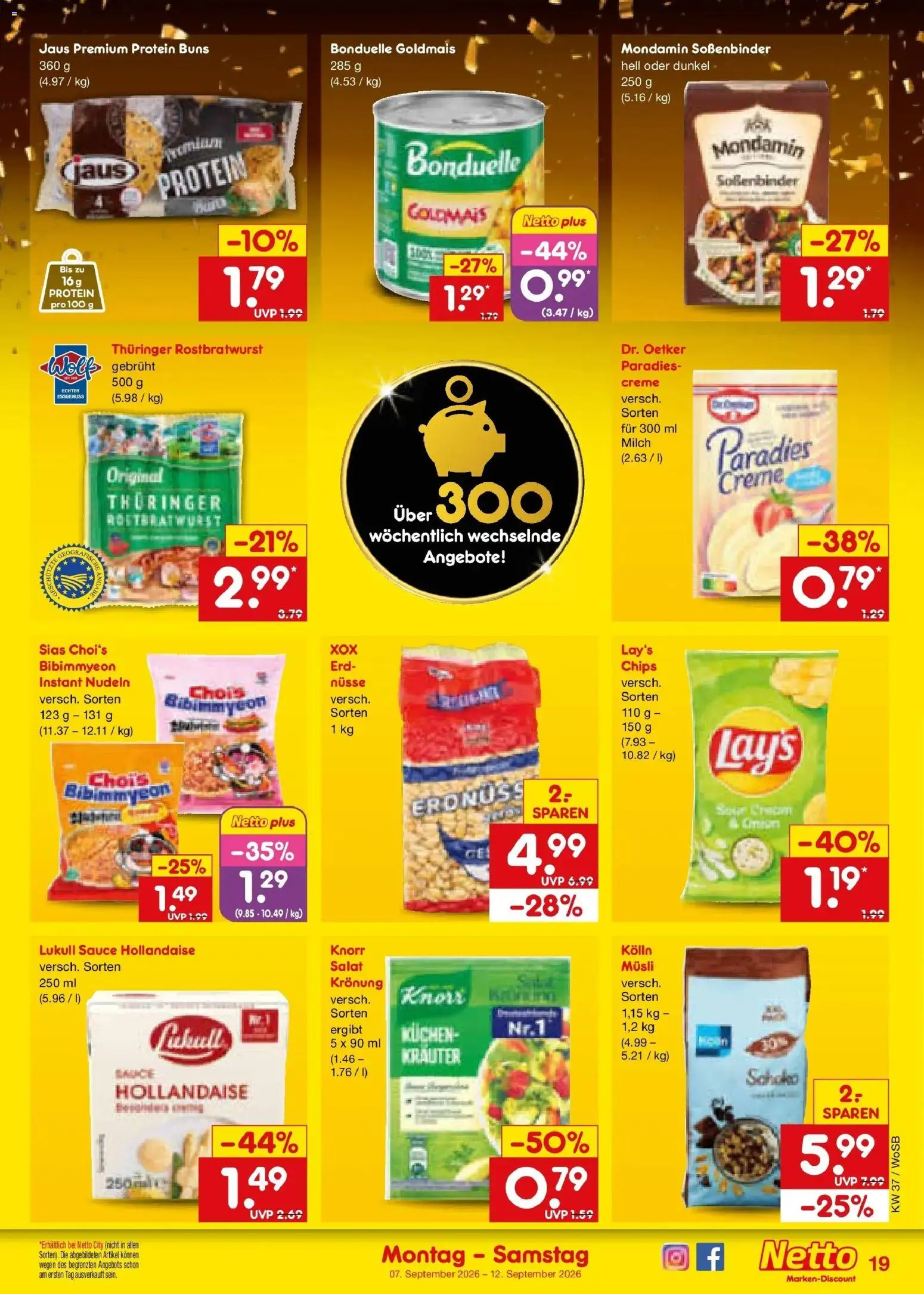 Netto Marken-Discount Prospekt Ludwigshafen-Edigheim – gültig ab 07.09.2026 | Seite: 27 | Produkte: Musli, Creme, Kuchen, Chips