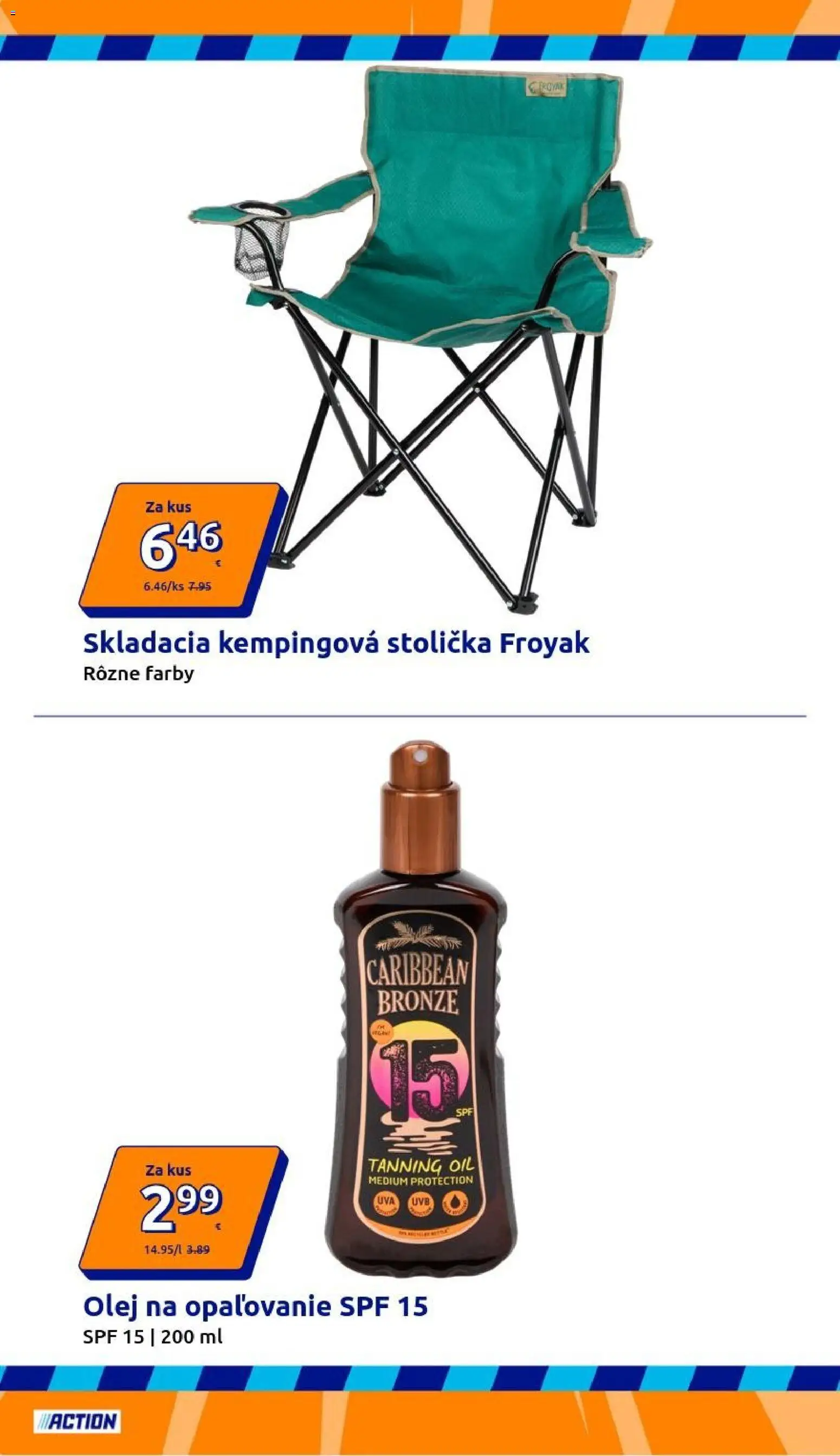Nové Action akcie – leták je platný od 27.05.2026 | Strana: 4 | Produkty: Kempingová stolička, Olej, Stolička