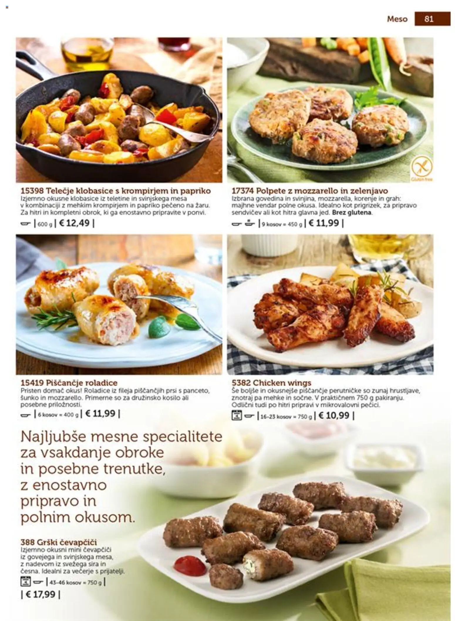 Novi Bofrost katalog ponudbe – veljaven od 01.07.2026 | Stran: 81 | Izdelki: Čevapčiči, Klobasice, Grah