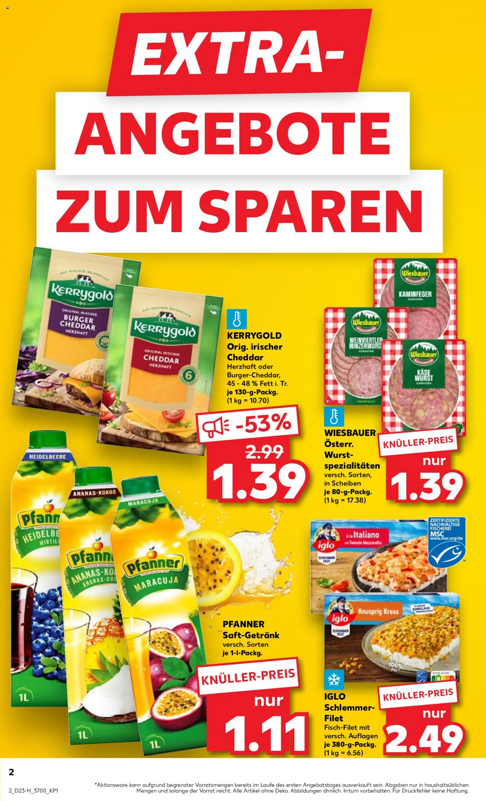 Kaufland Prospekt Rostock – gültig ab 04.06.2026 | Seite: 2 | Produkte: Käse, Iglo, Burger, Wurst