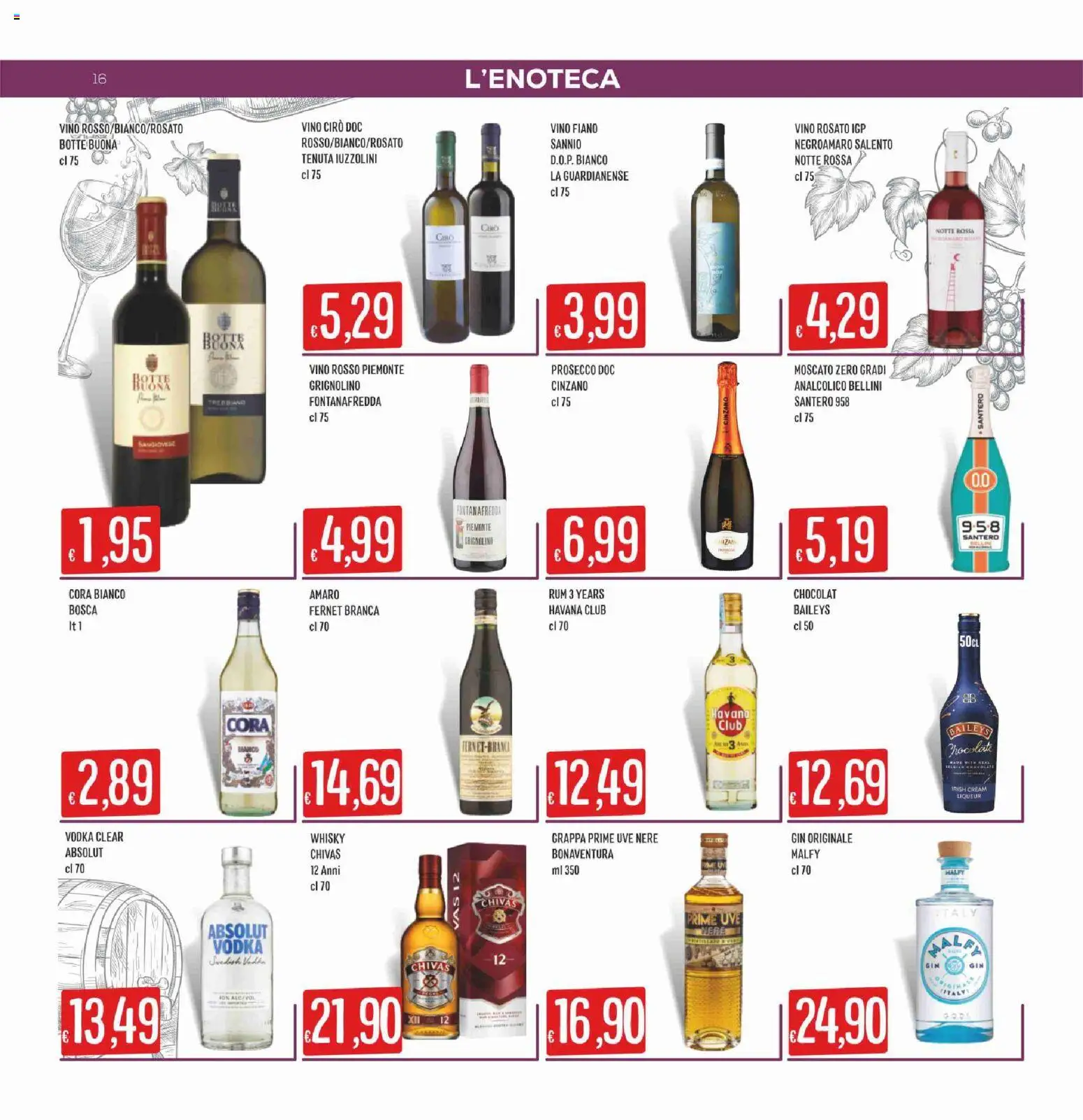 Volantino SISA del 28.05.2026 | Pagina: 16 | Prodotti: Prosecco, Vino, Grappa, Amaro