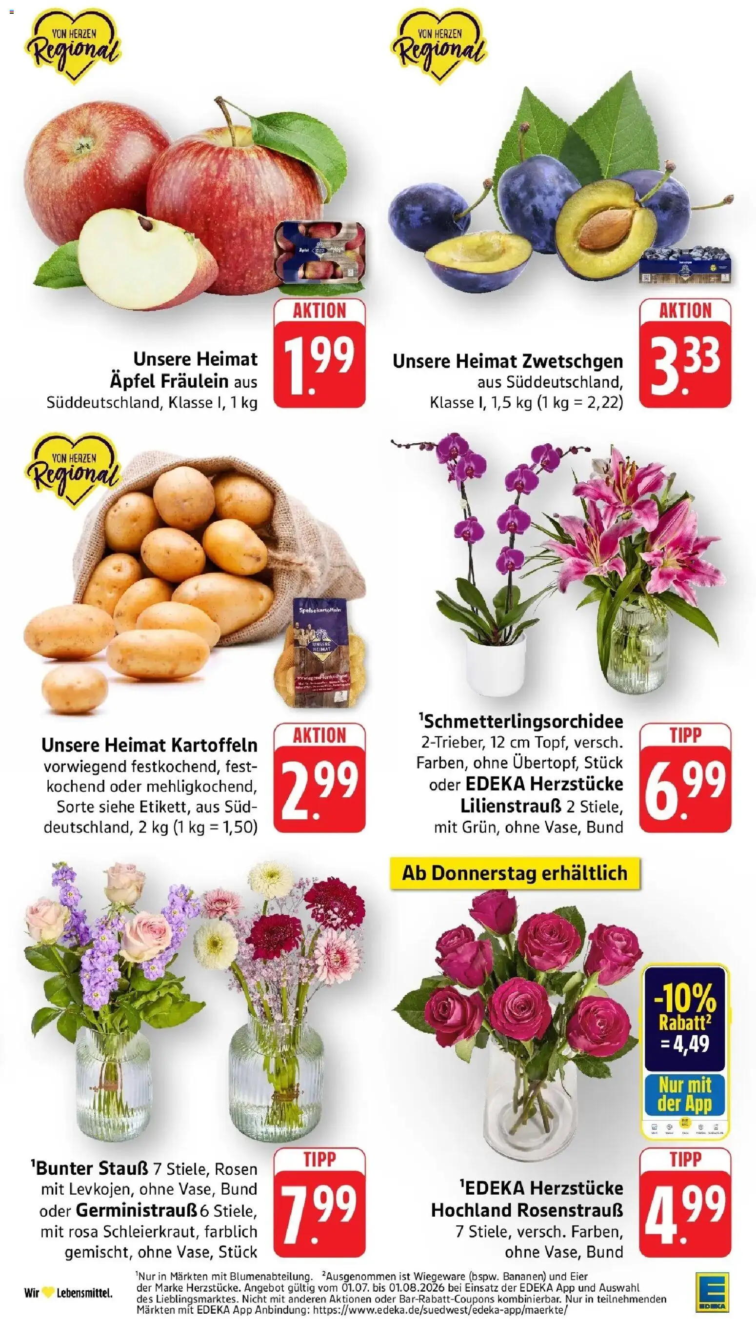 Edeka Prospekt Freiburg – gültig ab 27.07.2026 | Seite: 11 | Produkte: Äpfel, Bananen, Zwetschgen, Kartoffeln