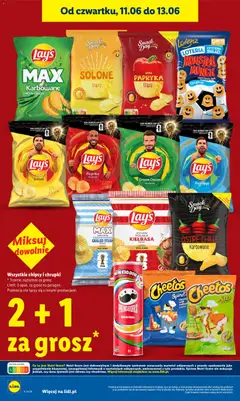 Pogląd oferty "Snack Day SMAK PAPRYKA, Chipsy" - ważna od 11.06.2026 | Strona: 16 | Produkty: Kiełbasa, Chipsy, Pizza, Pringles