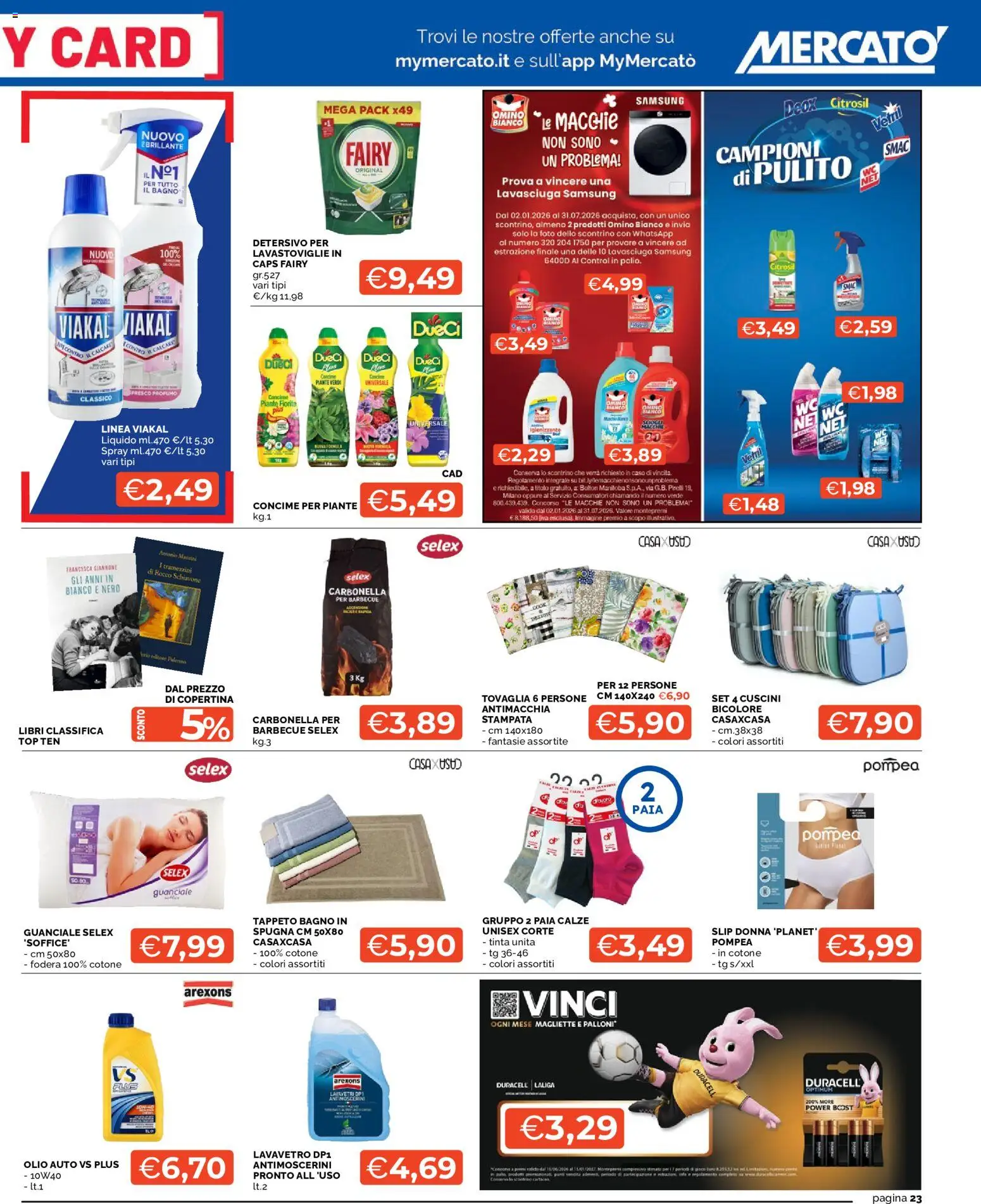 Volantino Mercatò del 09/07/2026 | Pagina: 23 | Prodotti: Olio, WC, Bagno, Guanciale