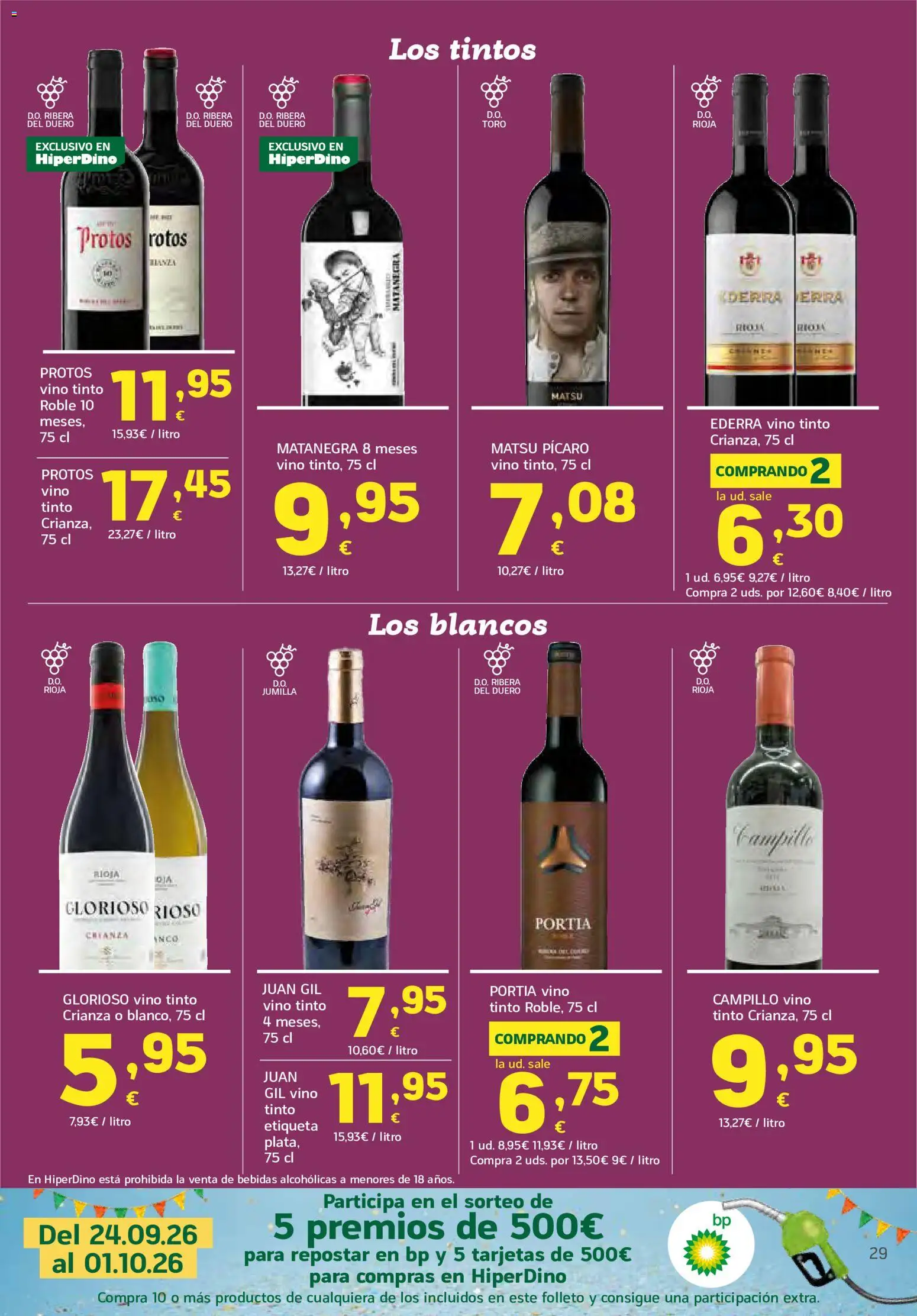 HiperDino folleto │ válido desde el 24/09/2026 | Página: 29 | Productos: Vino tinto, Vino, Bebidas