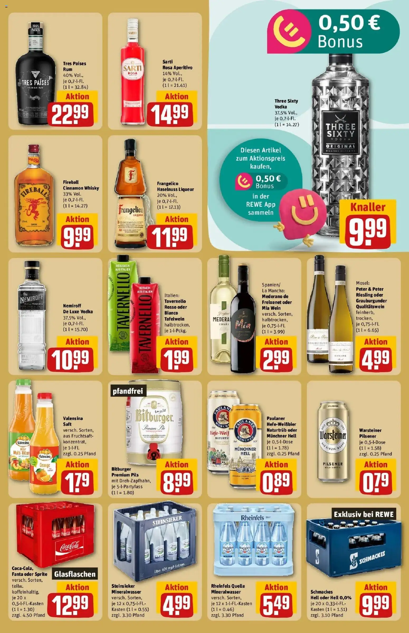 REWE Prospekt ab 10.08.2026 zum Blättern » Angebote | Seite: 21 | Produkte: Cola, Freixenet, Mineralwasser, Fruchtsaft