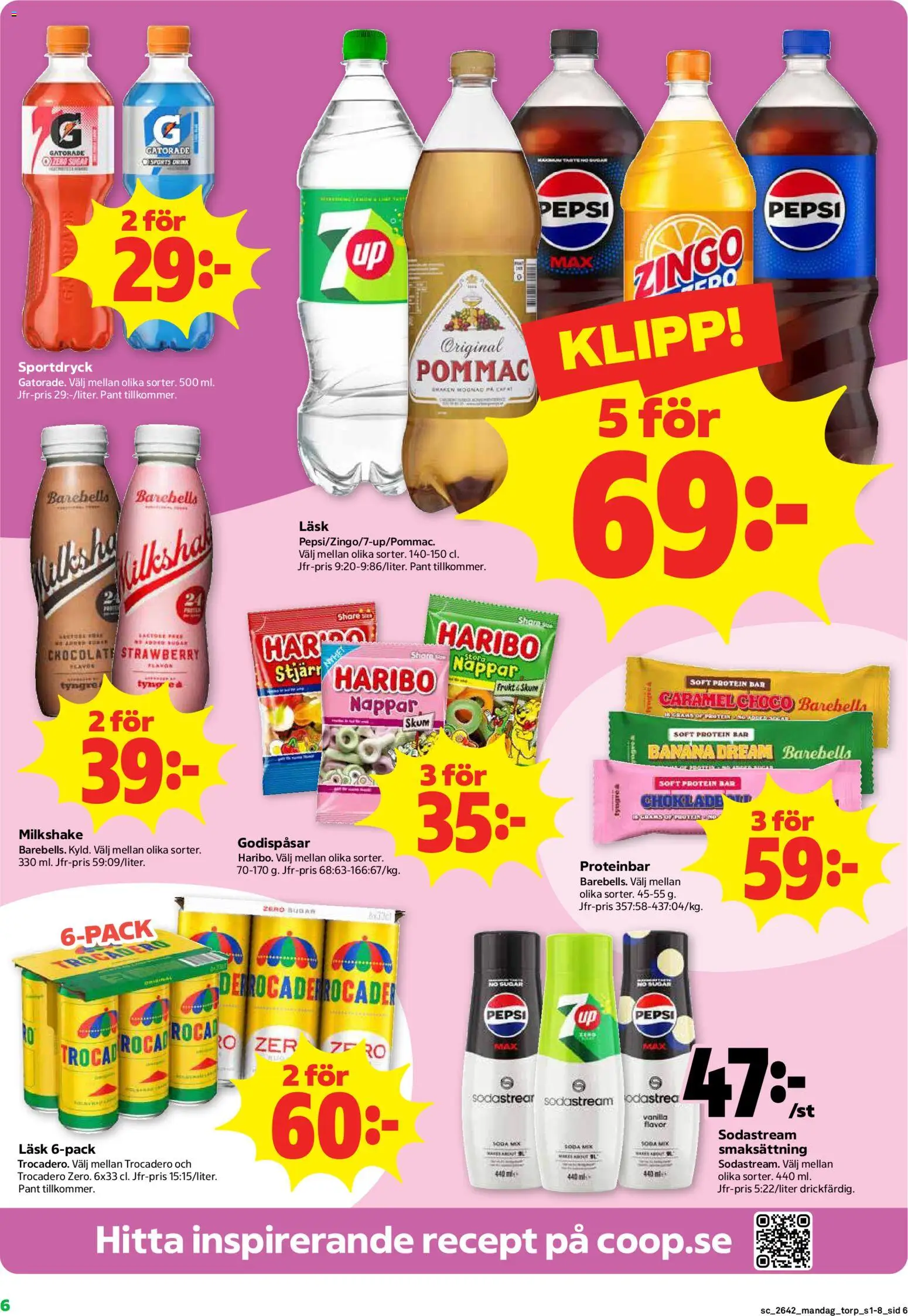 Stora Coop reklamblad aktuell från 12/10/2026 | Sida: 6 | Produkter: Frukt, Sportdryck, Pepsi, Sodastream