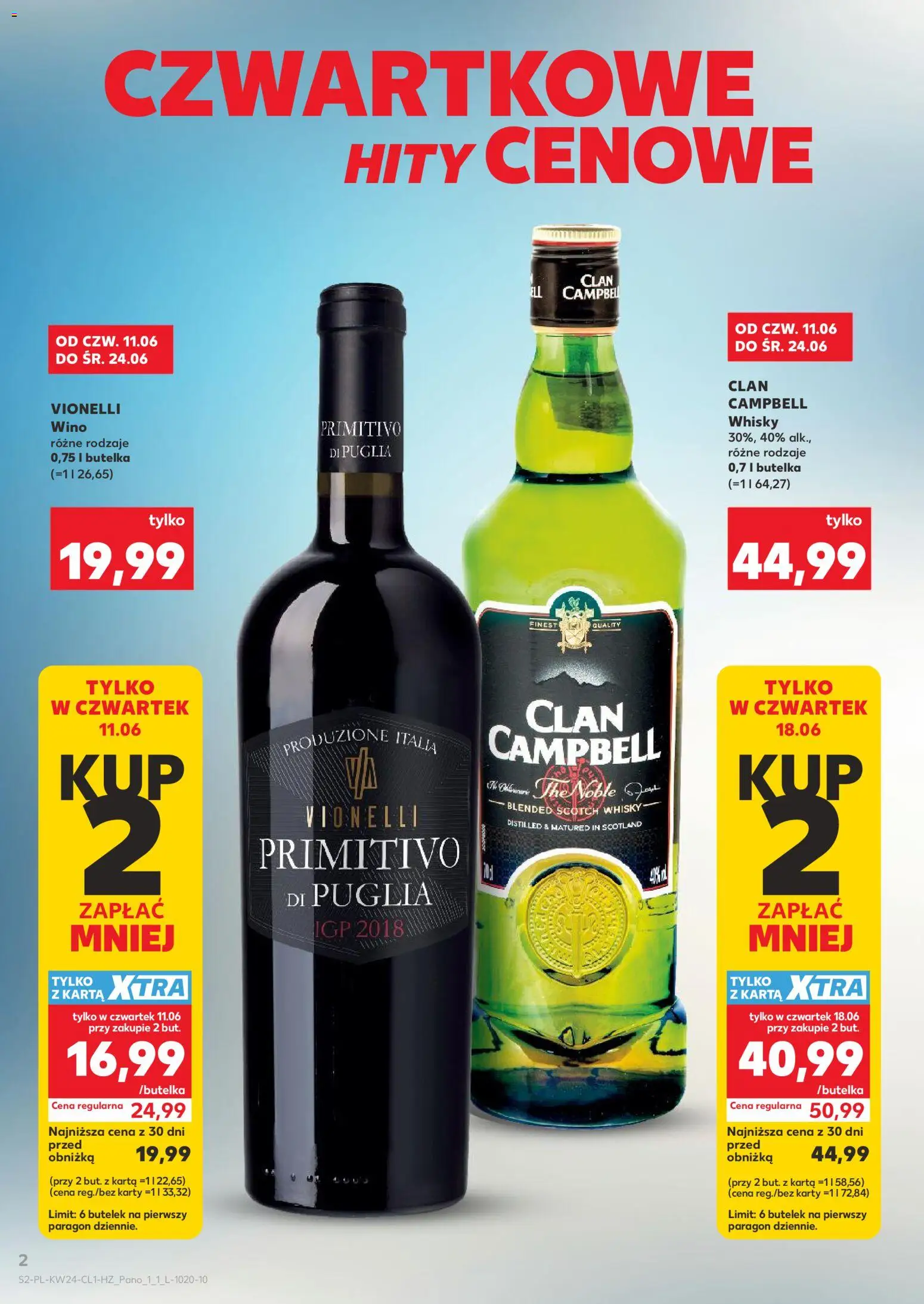 Kaufland Polsko leták - Barek od 11.06.2026 | Strana: 2 | Produkty: Finest, Whisky, Primitivo, Karty