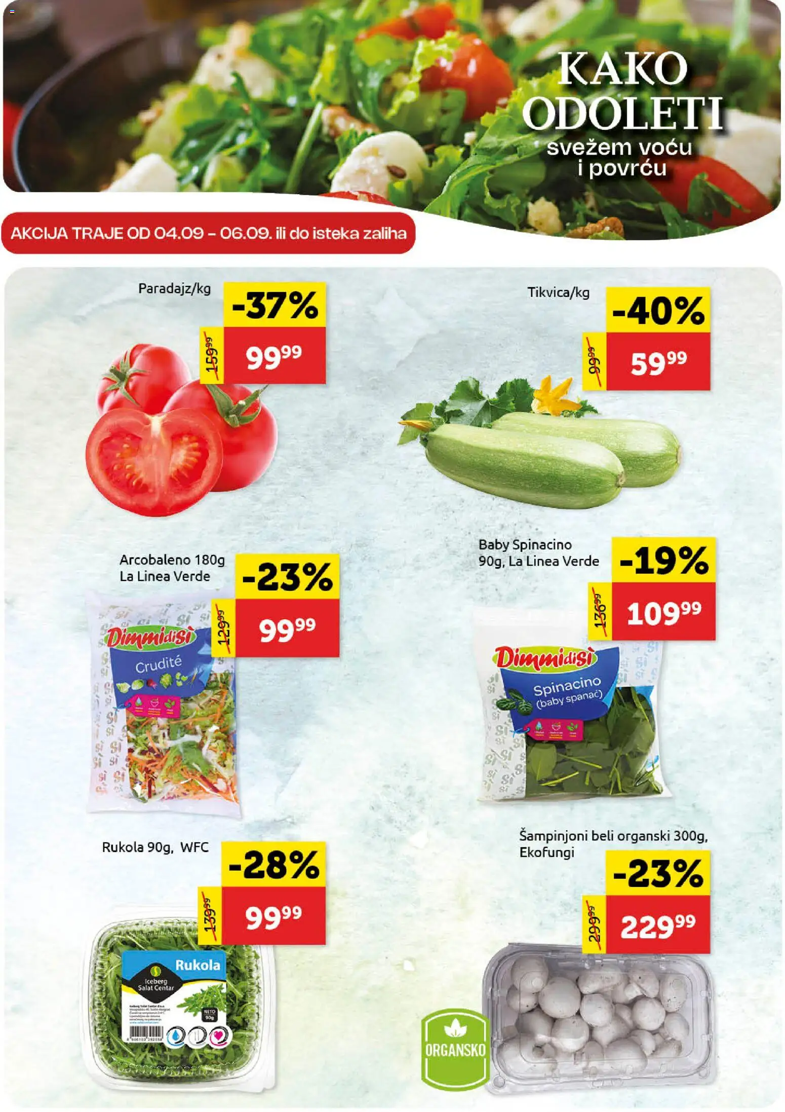 SuperVERO katalog - važi od 03.09.2026 | Strana: 2 | Proizvode: Spanać, Šampinjoni